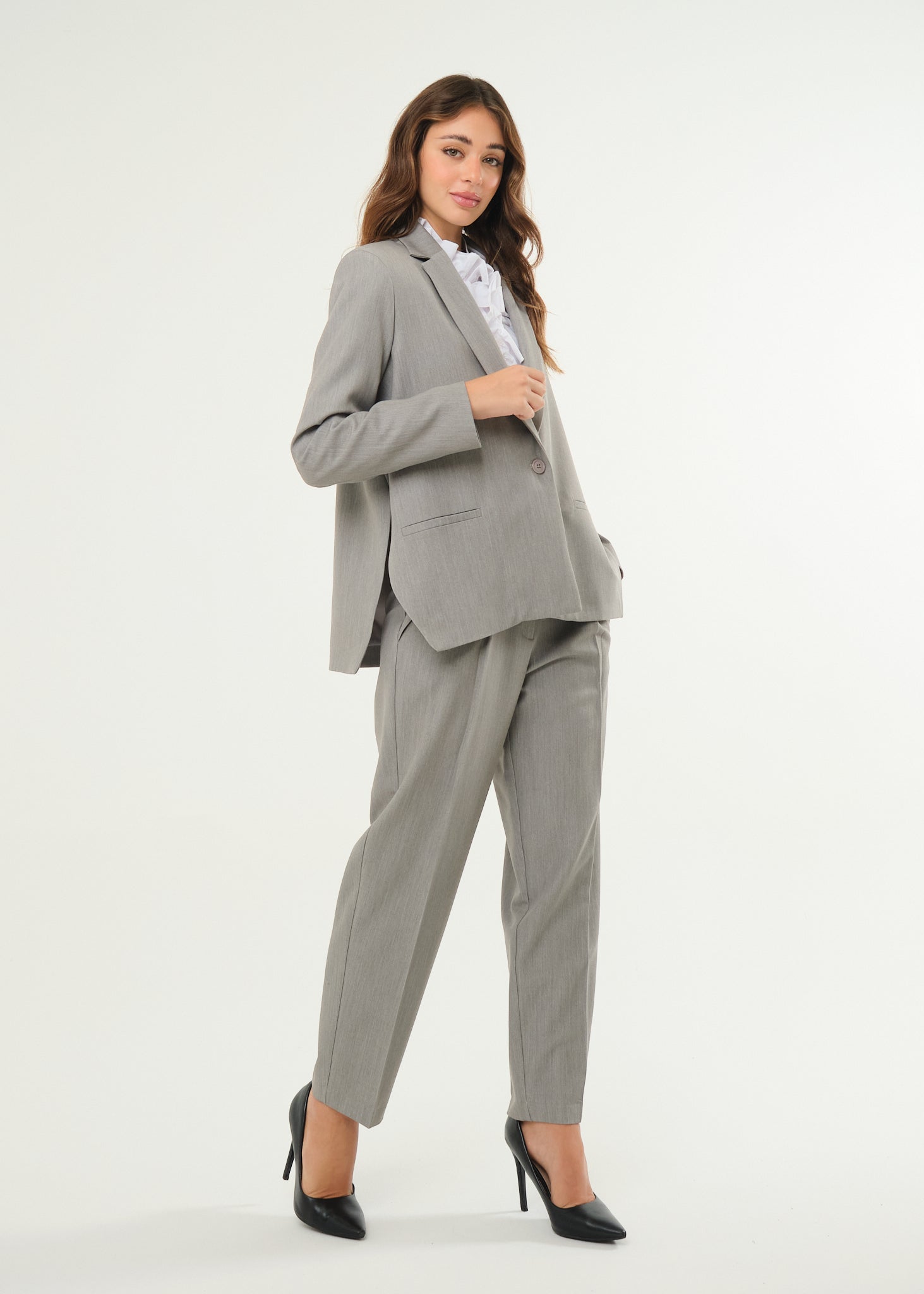 Pantalone a gamba dritta in tessuto screziato