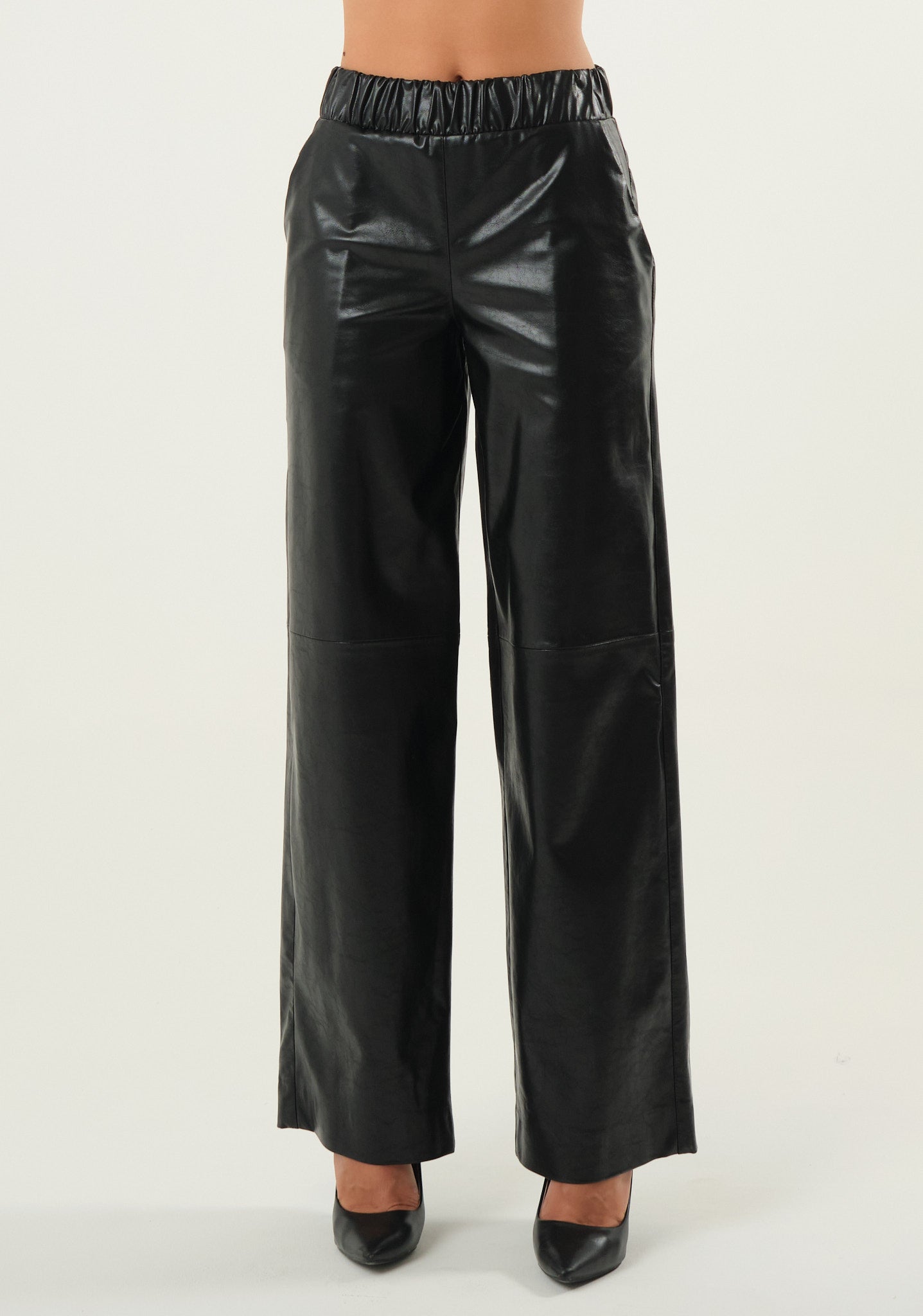 Pantalone palazzo in ecopelle