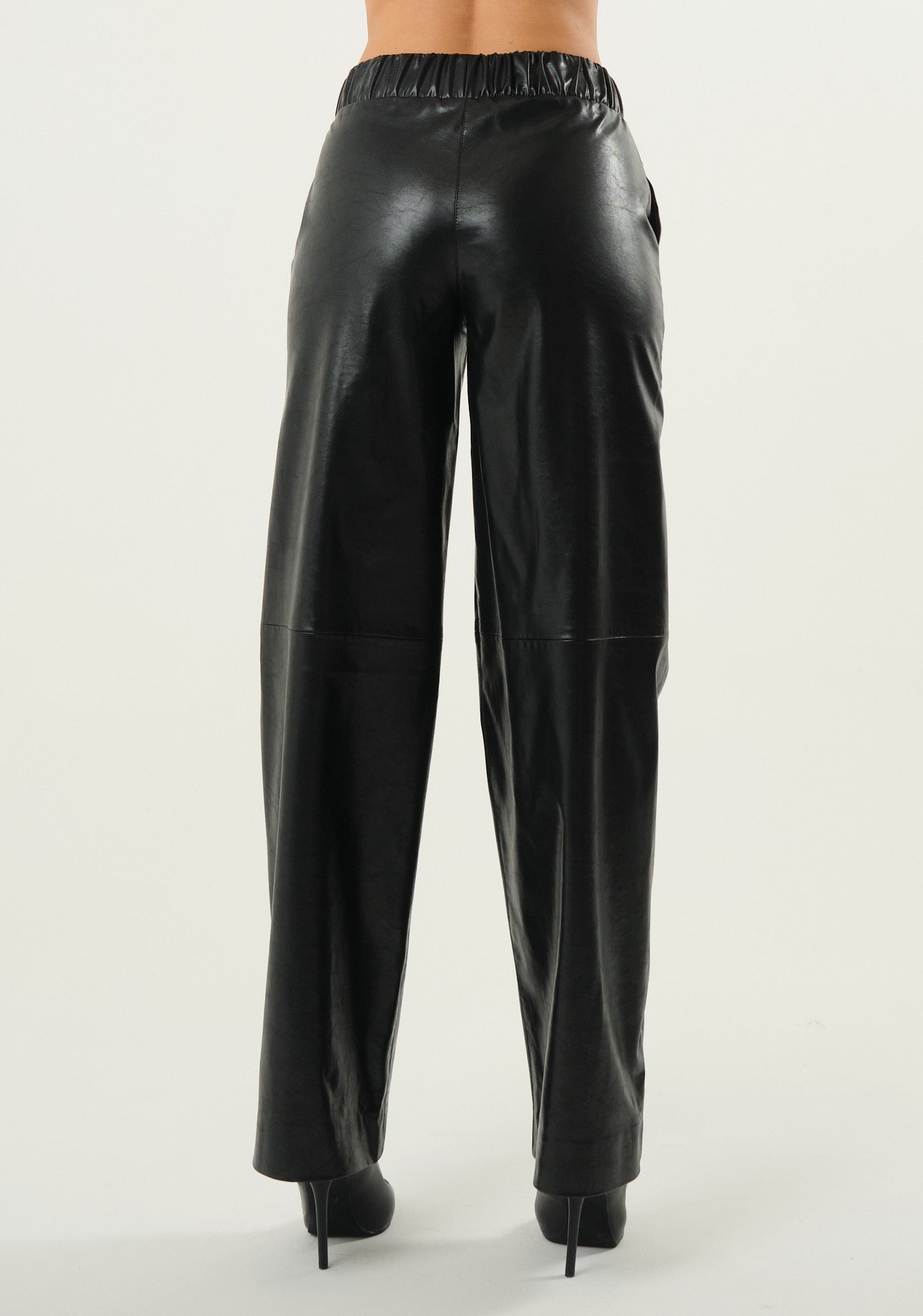 Pantalone palazzo in ecopelle