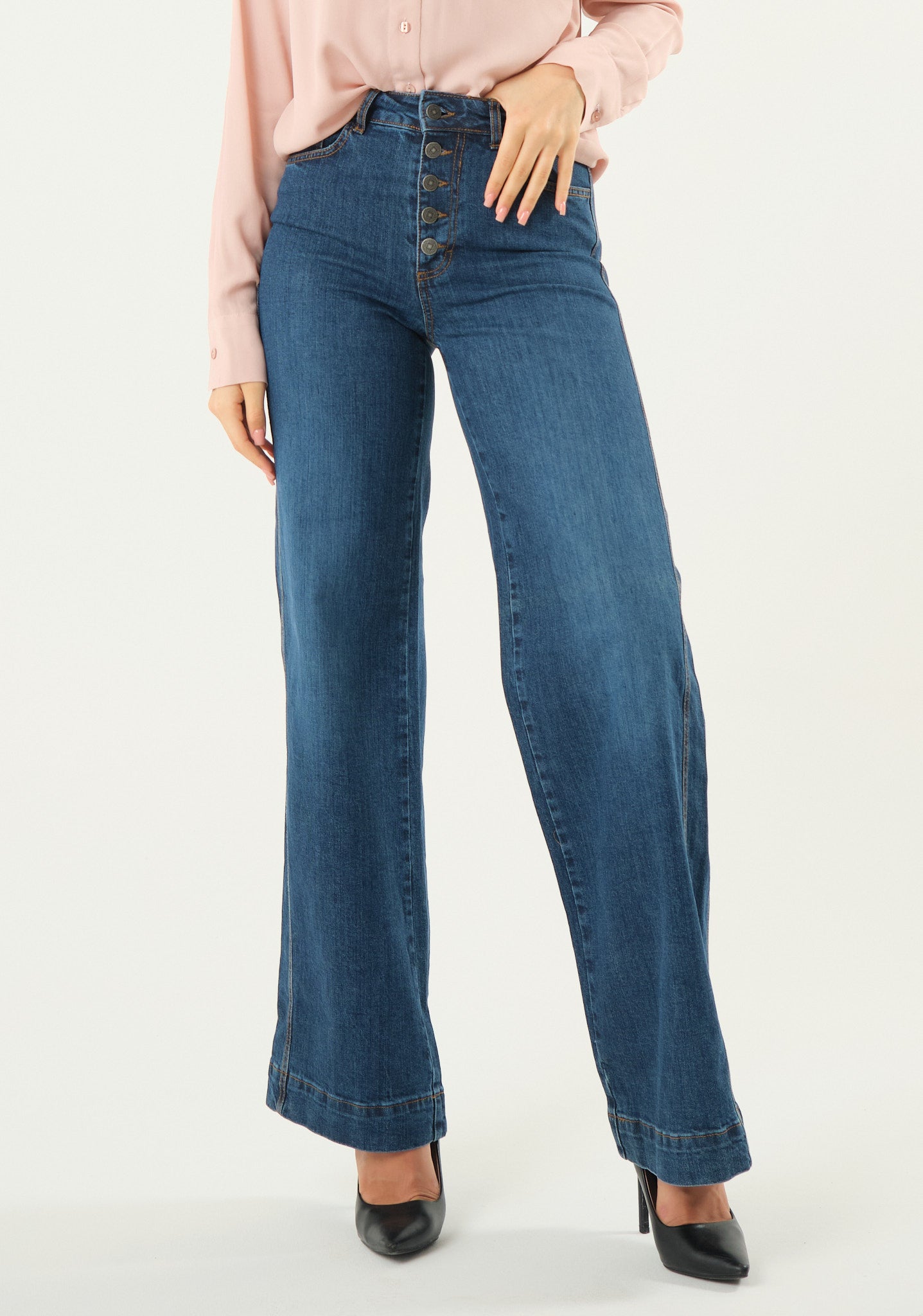 Jeans a gamba larga