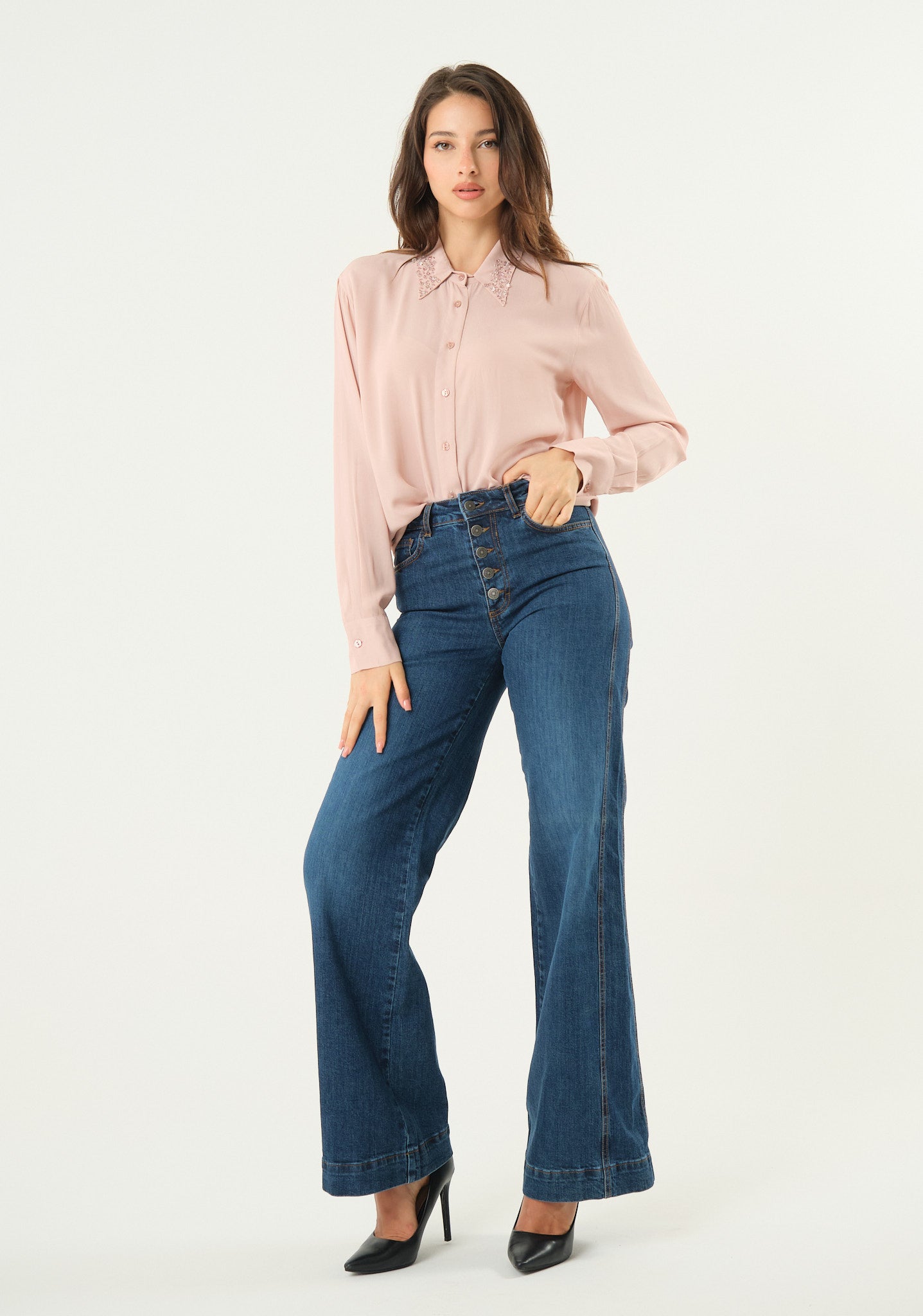 Jeans a gamba larga