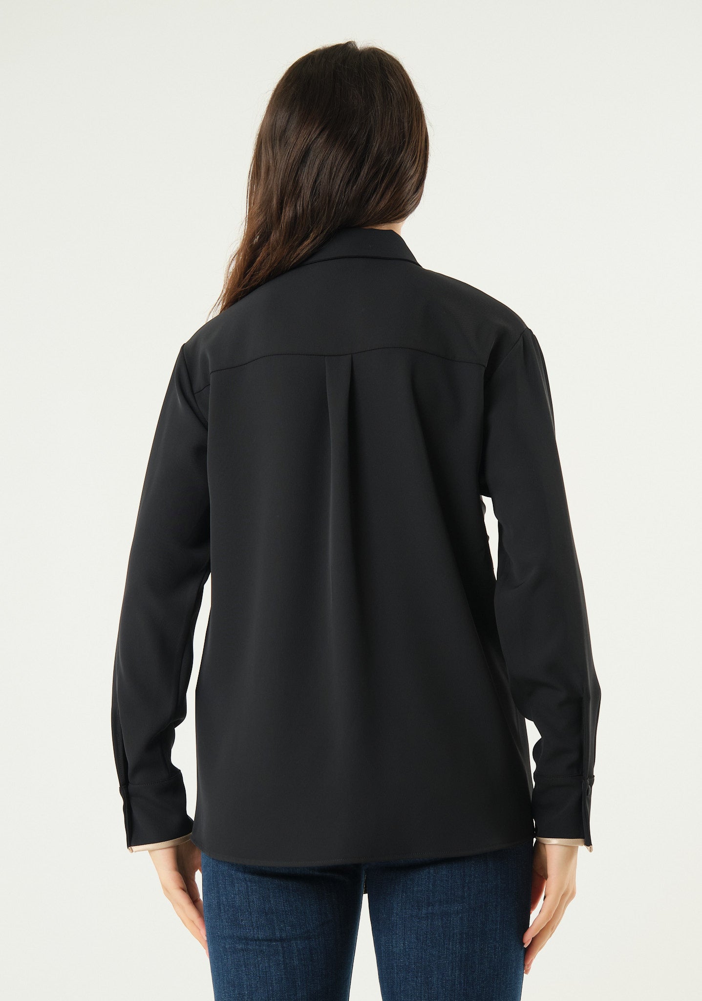 Camicia asimmetrica con lato plissetato