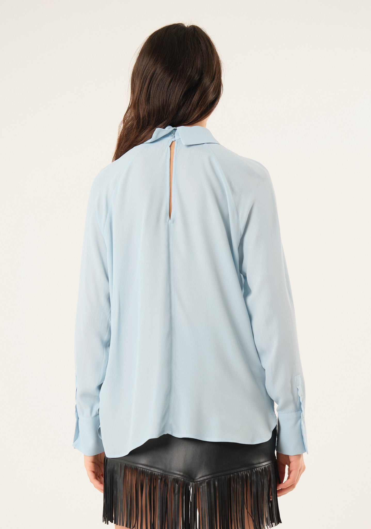 Blusa in georgette tinta unita