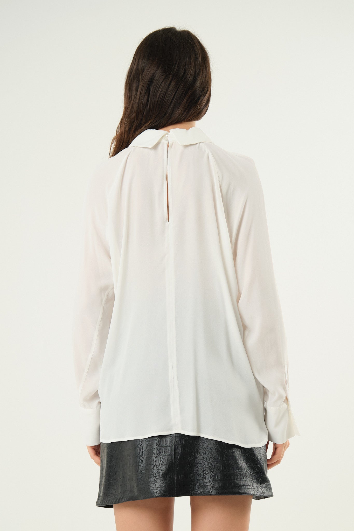 Blusa in georgette tinta unita