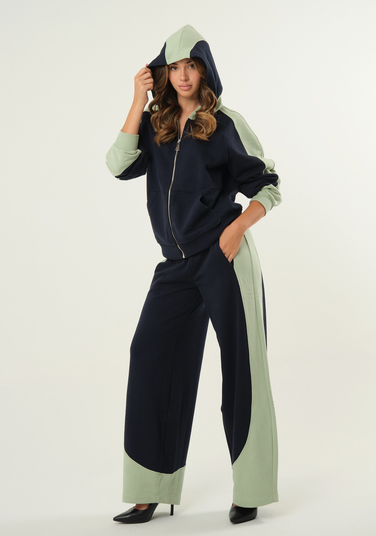 Pantalone tuta bicolor