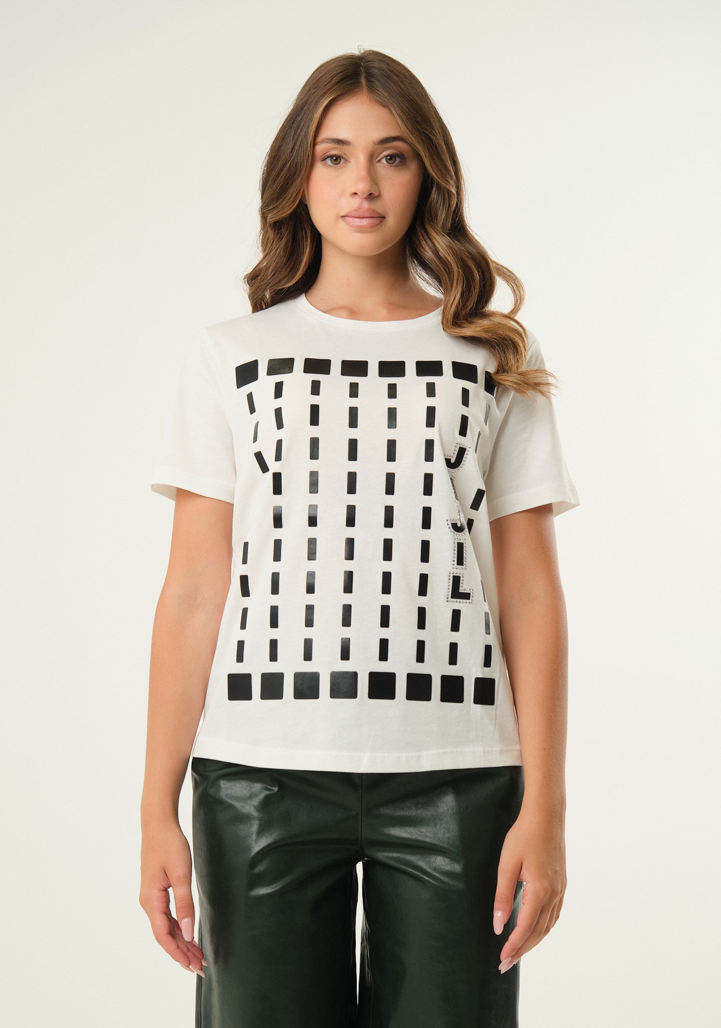 T-shirt con stampa lucida