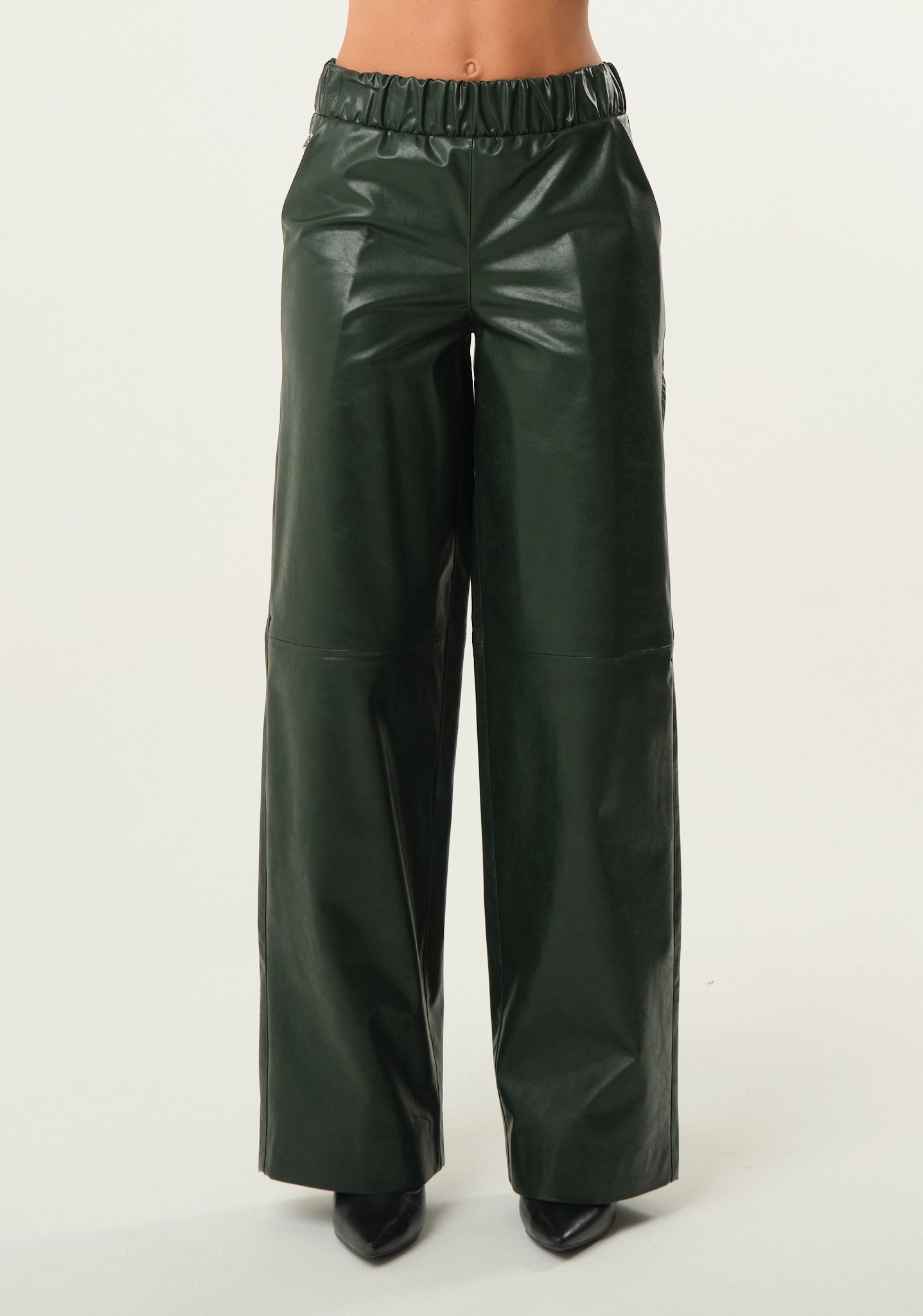 Pantalone palazzo in ecopelle