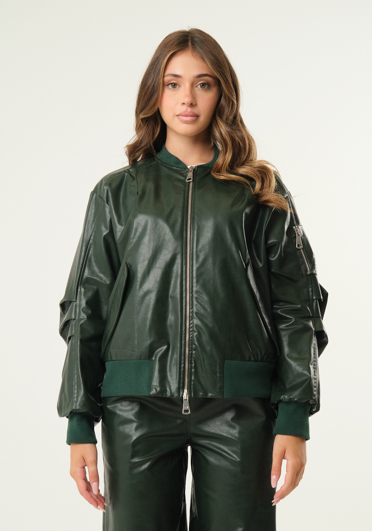 Giubbino bomber in ecopelle