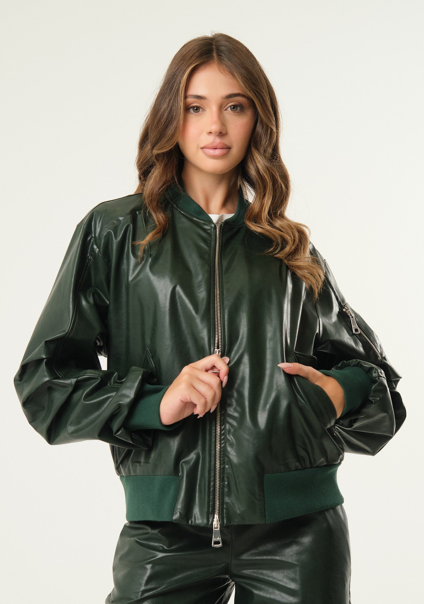 Giubbino bomber in ecopelle