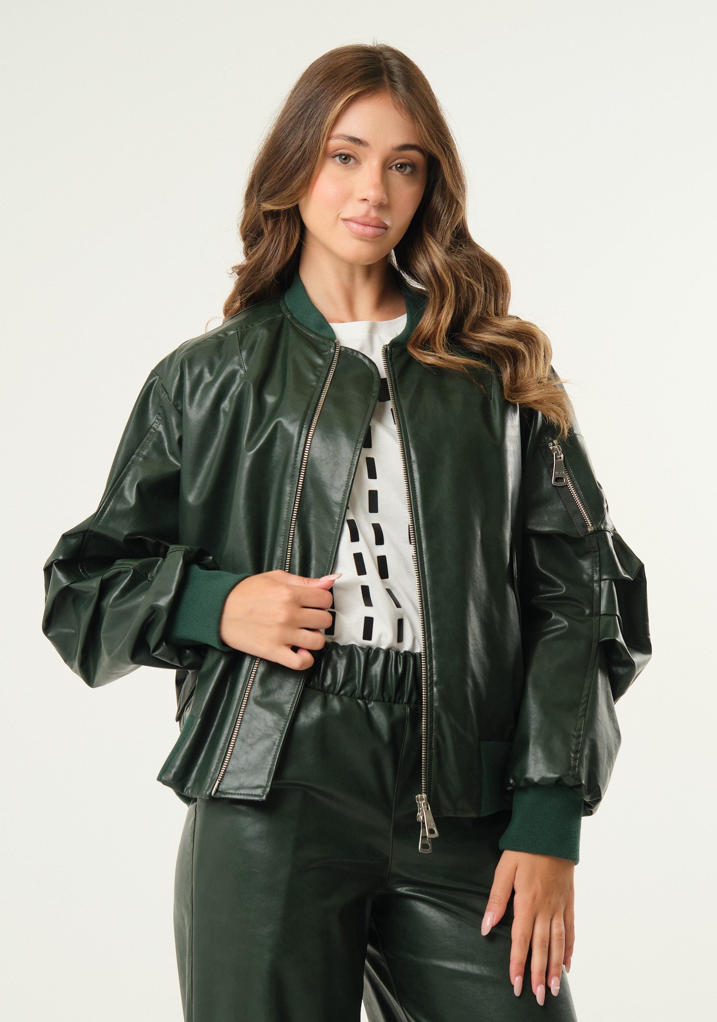 Giubbino bomber in ecopelle