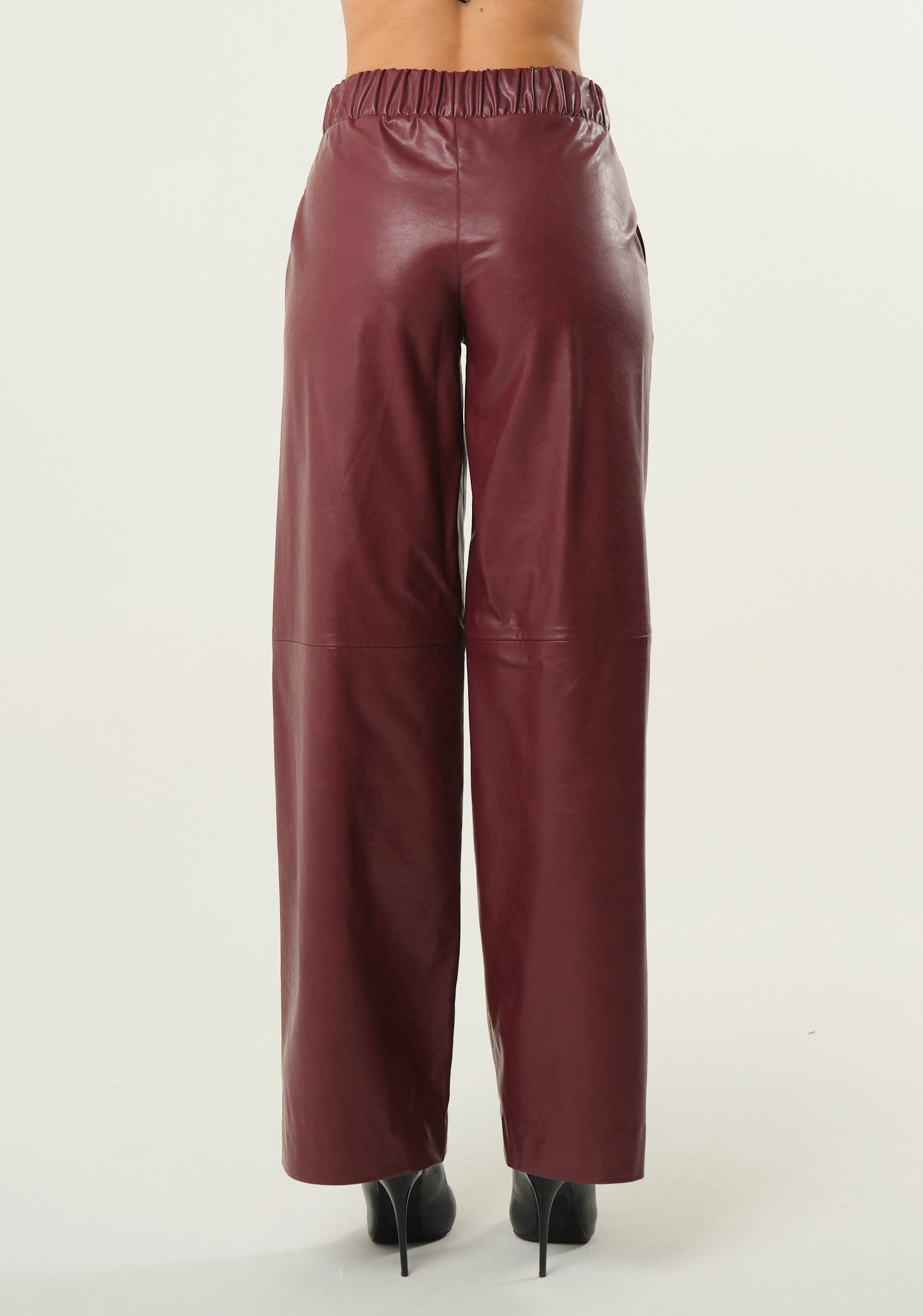Pantalone palazzo in ecopelle