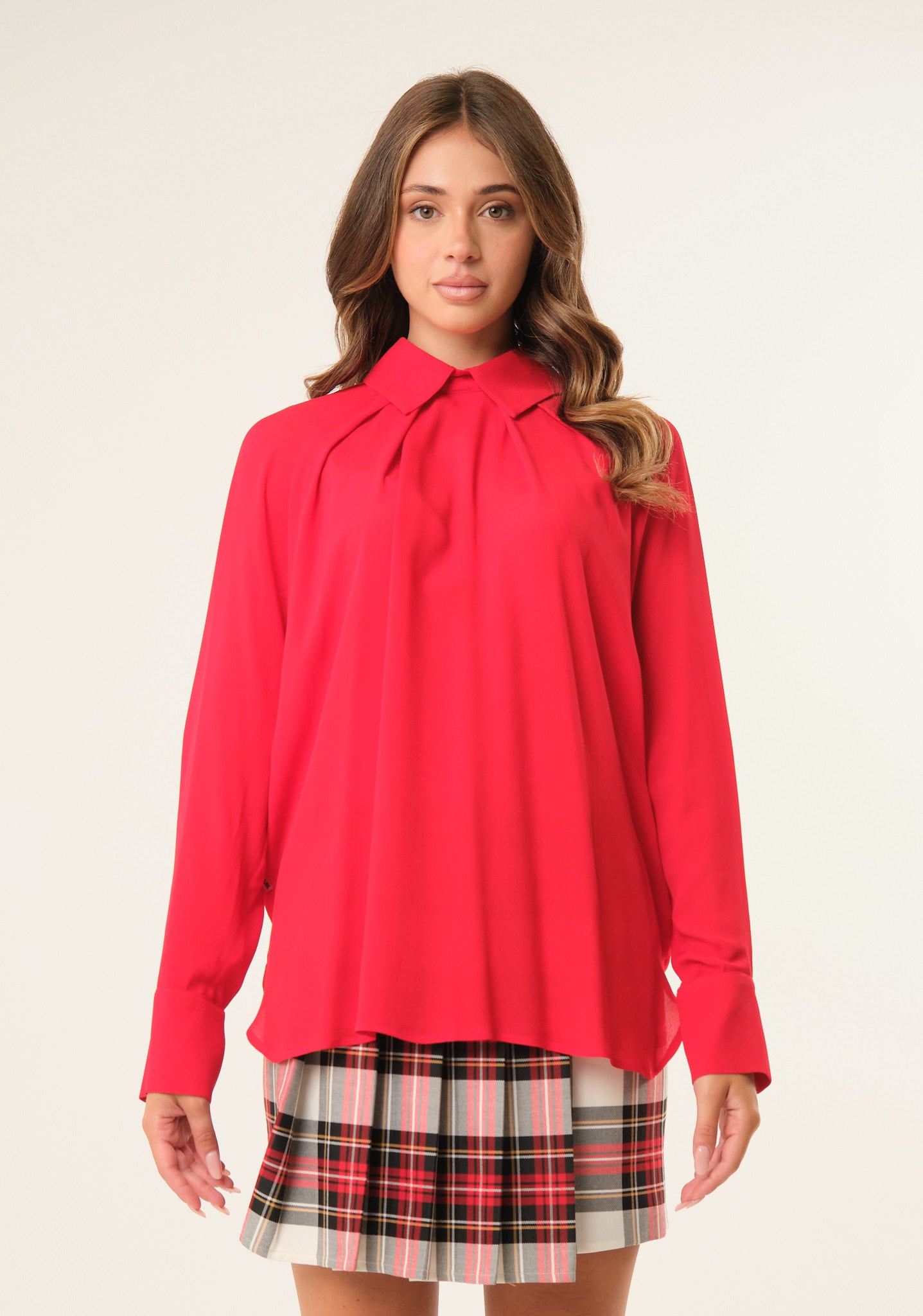 Blusa in georgette tinta unita