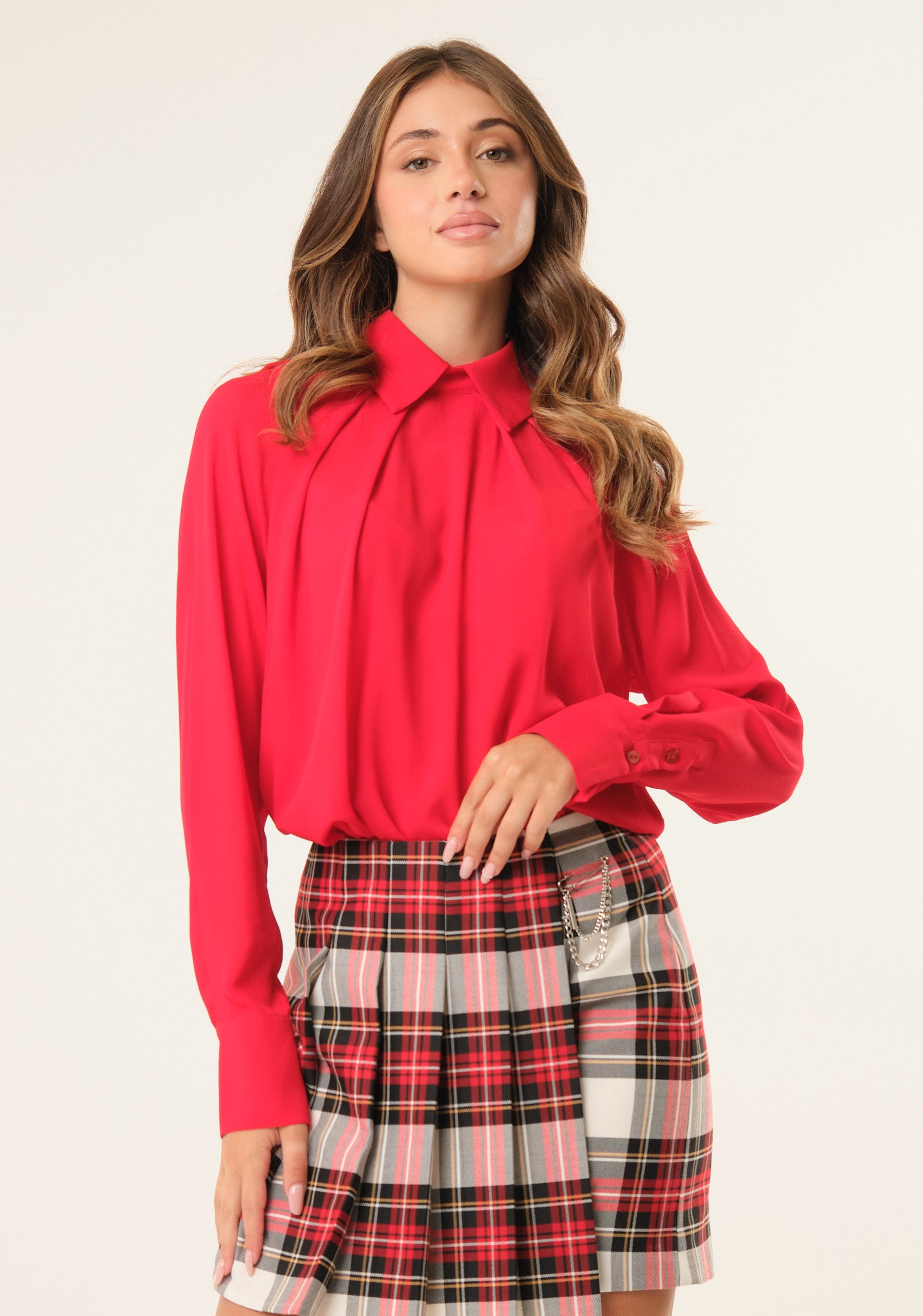 Blusa in georgette tinta unita