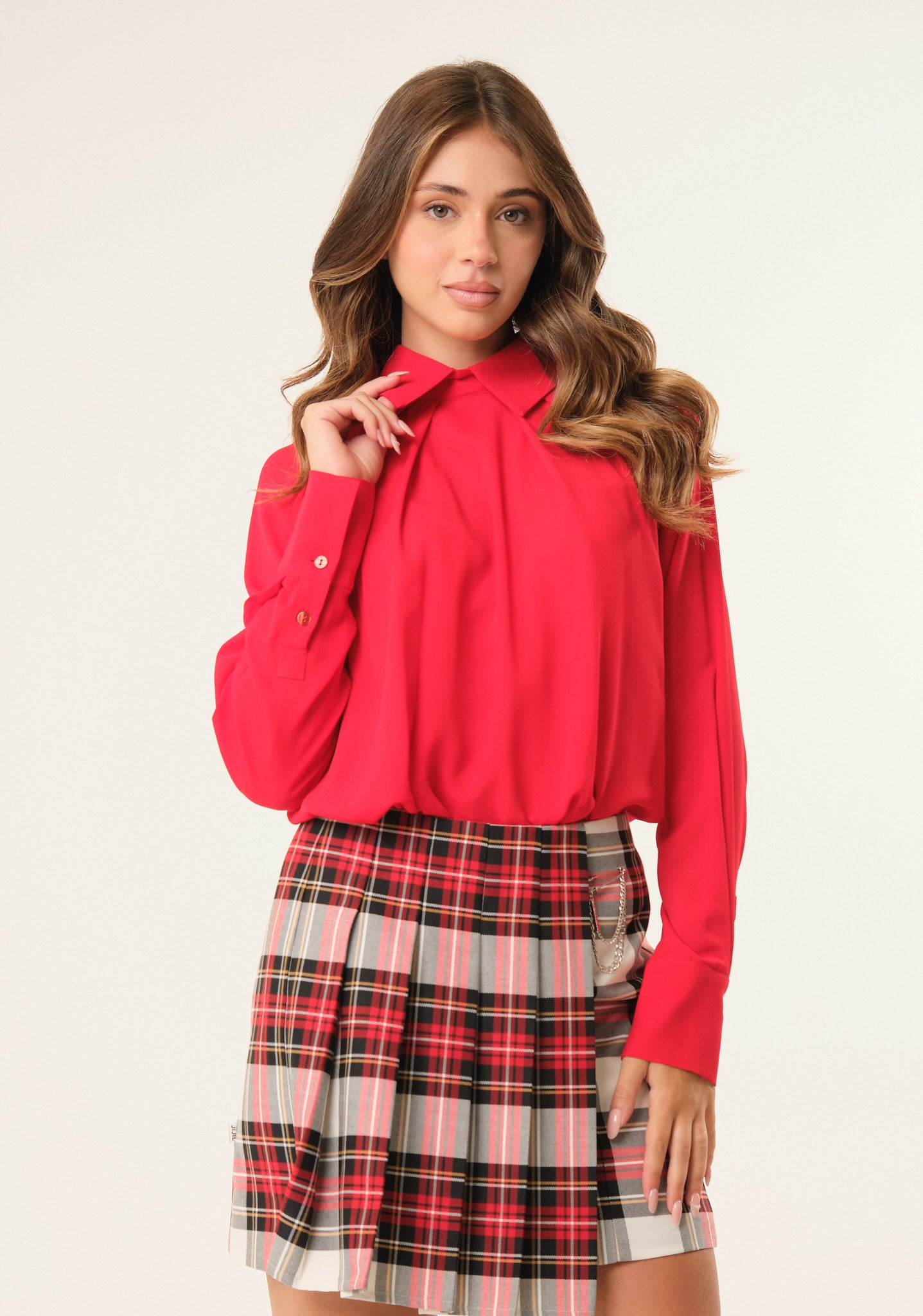 Blusa in georgette tinta unita