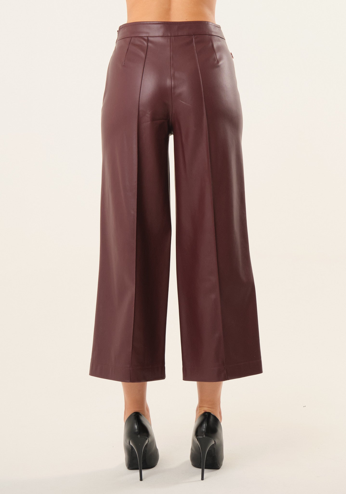 Pantalone palazzo 7/8 in ecopelle