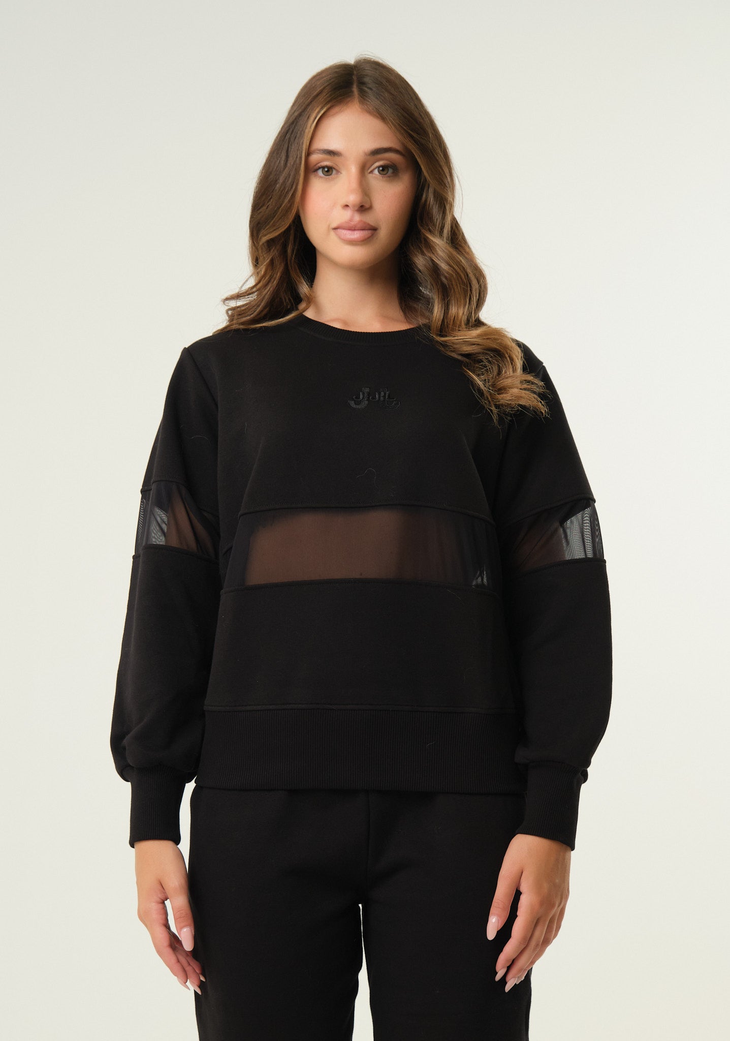 Felpa con inserti in mesh