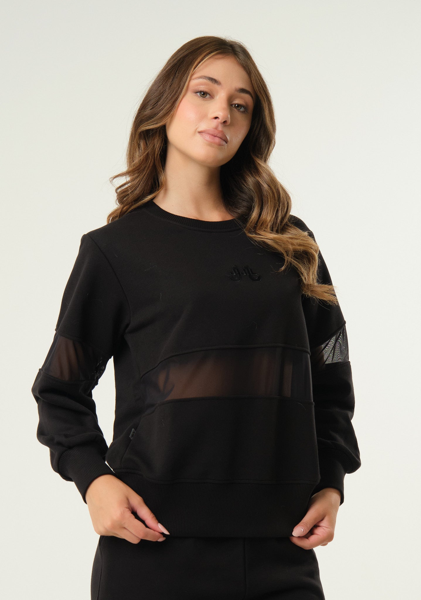 Felpa con inserti in mesh