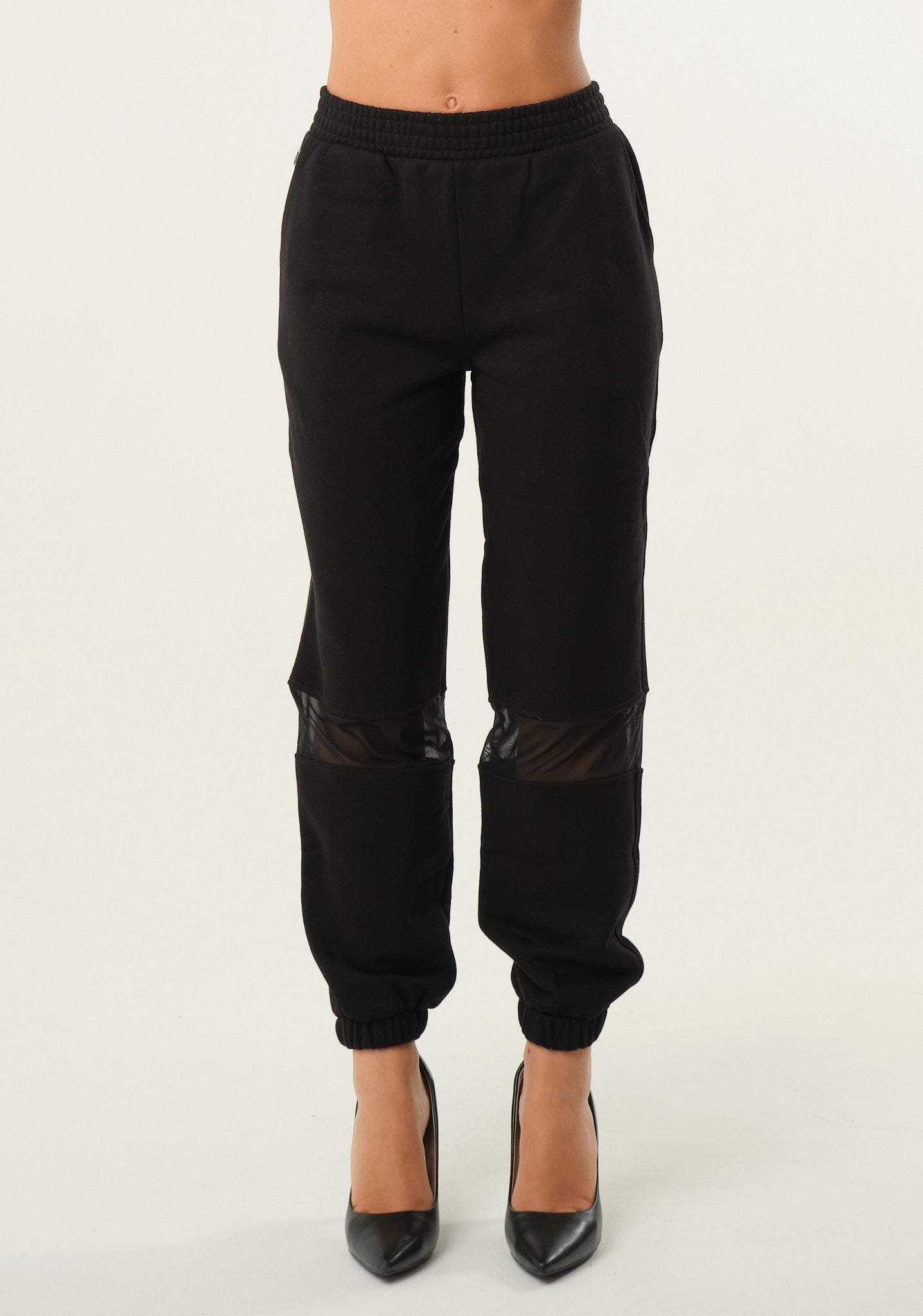 Pantalone tuta con inserti in mesh