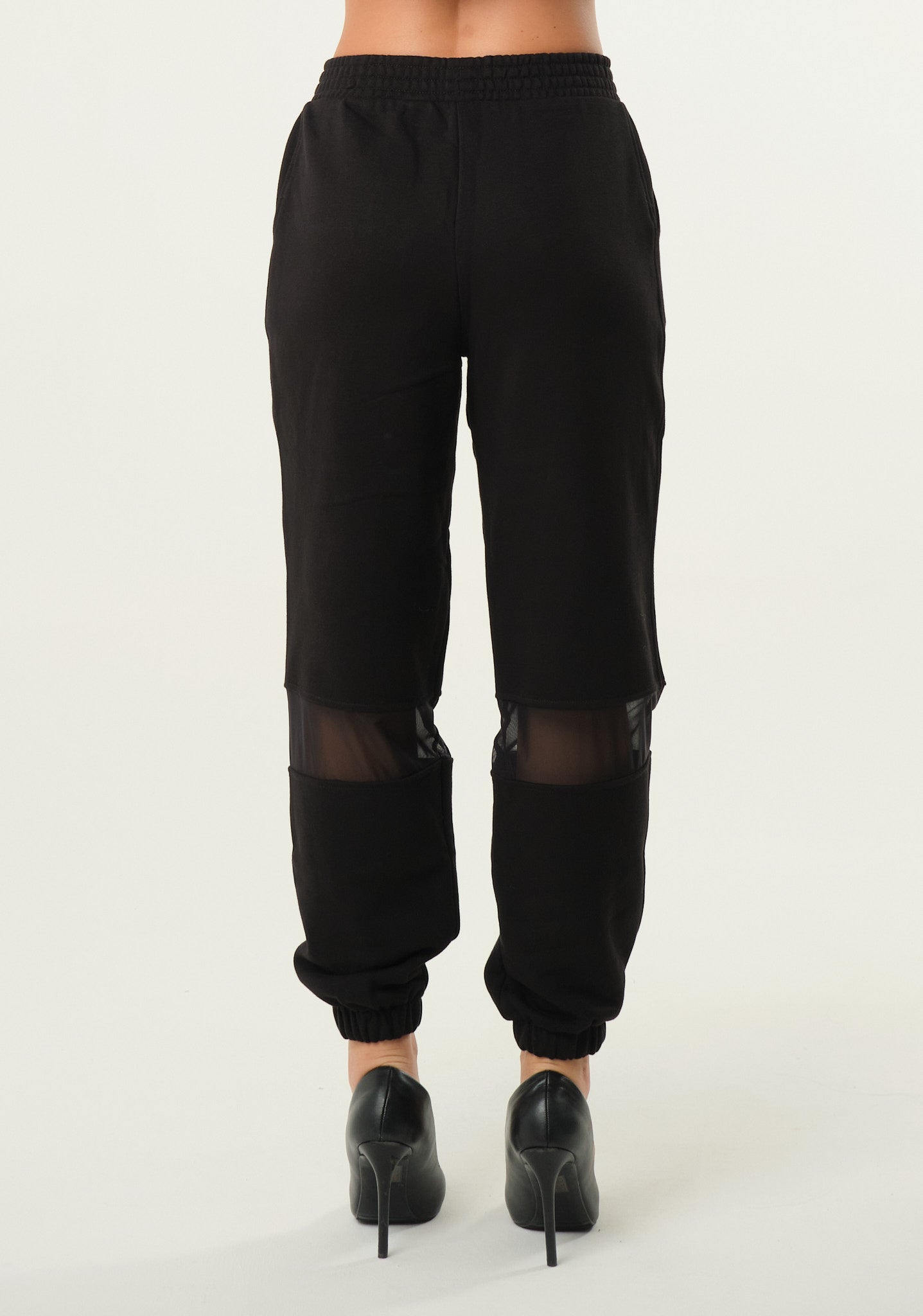Pantalone tuta con inserti in mesh