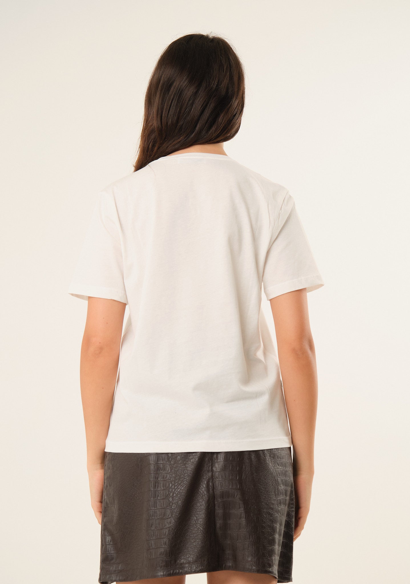 T-shirt con stampa lucida