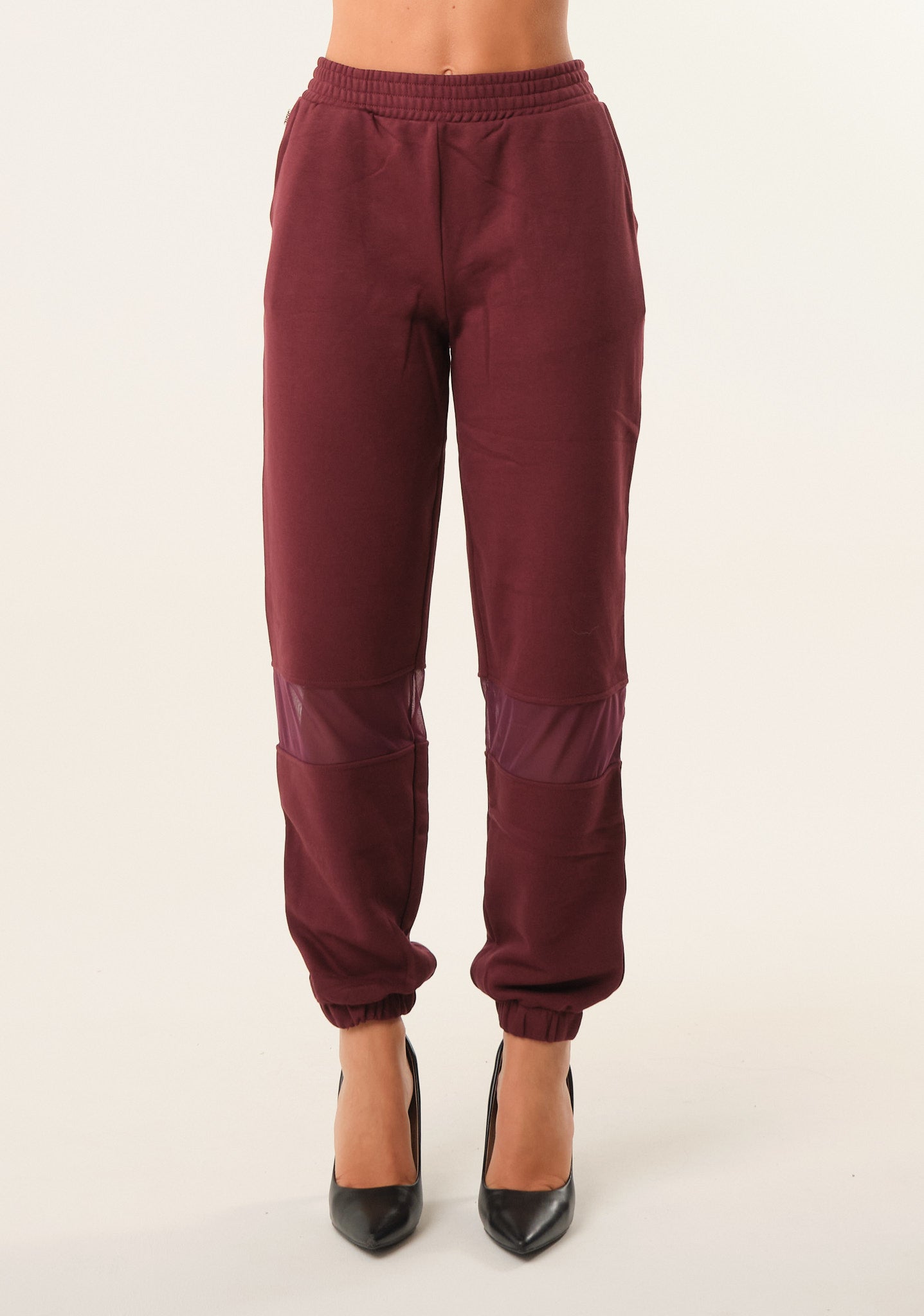 Pantalone tuta con inserti in mesh