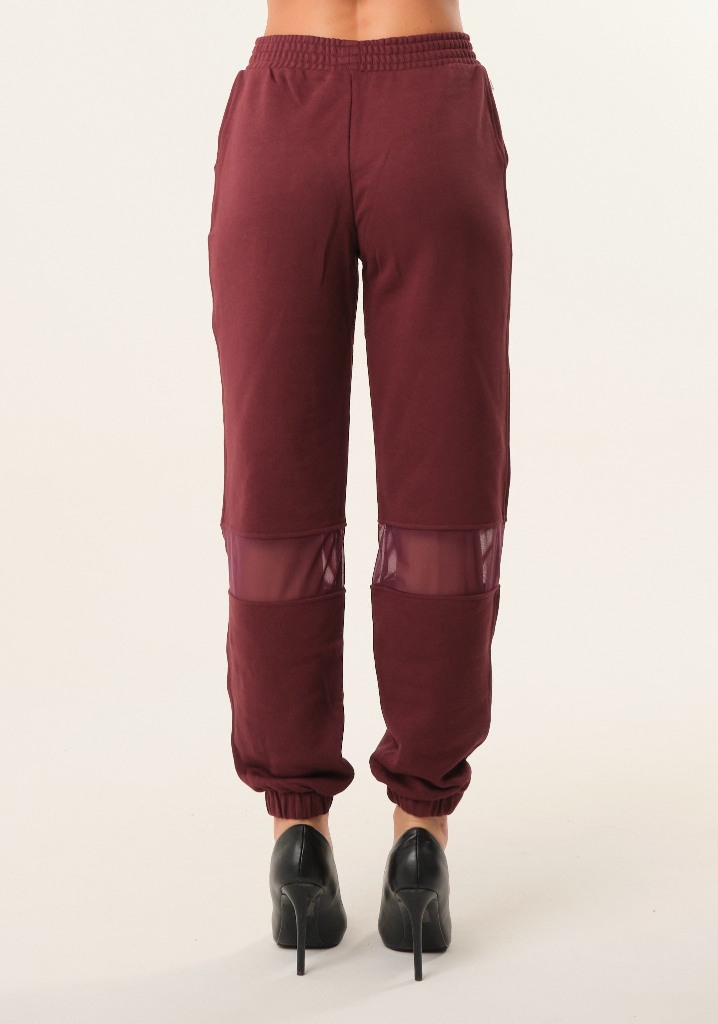 Pantalone tuta con inserti in mesh