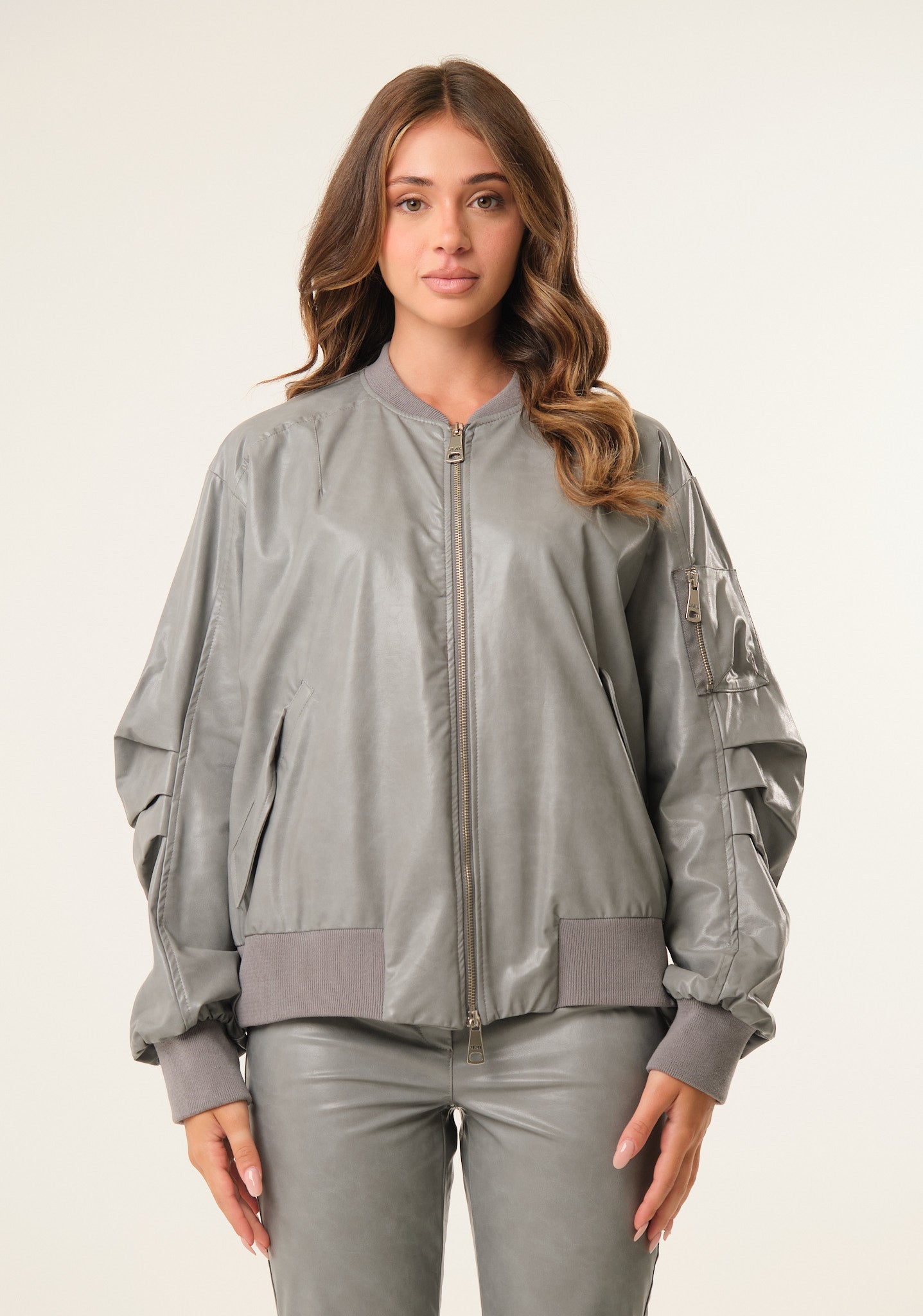 Giubbino bomber in ecopelle