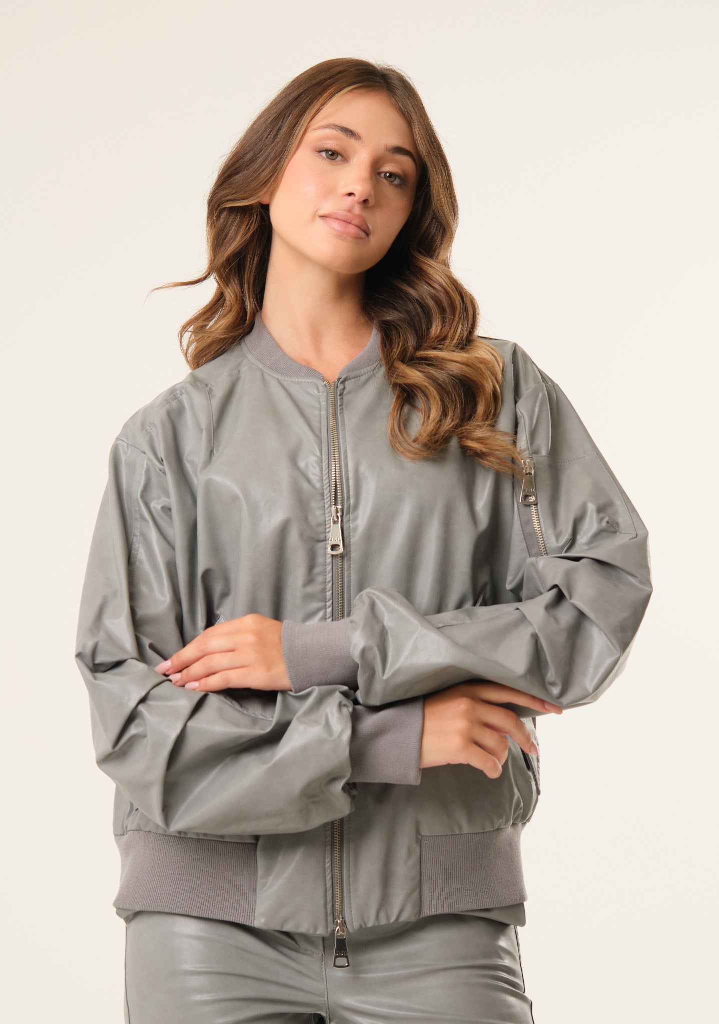 Giubbino bomber in ecopelle