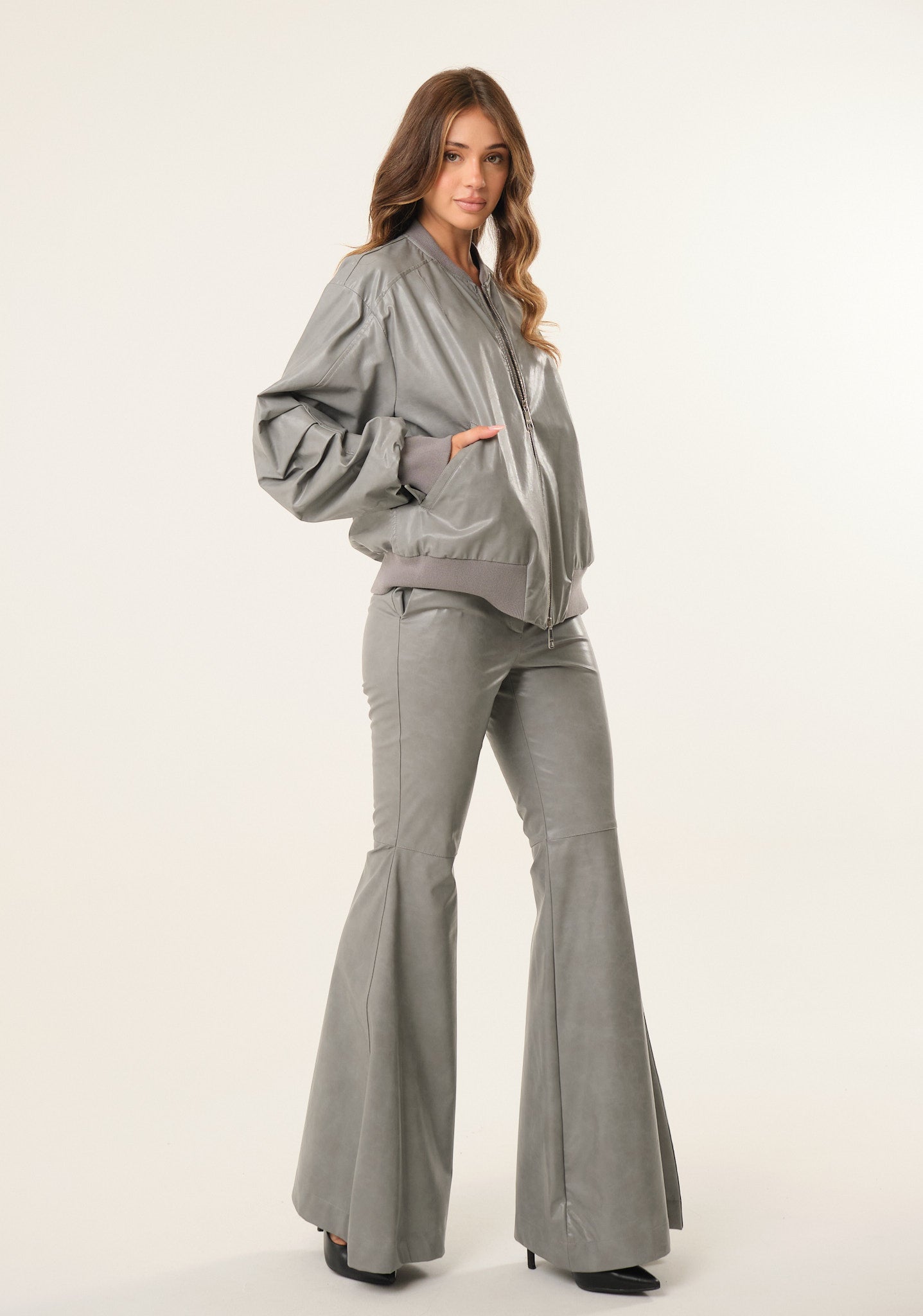 Giubbino bomber in ecopelle