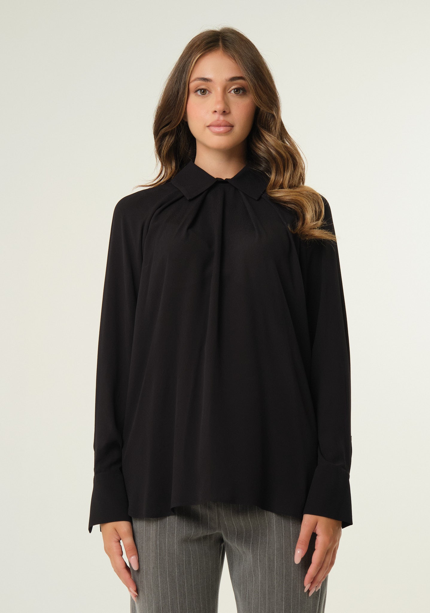Blusa in georgette tinta unita