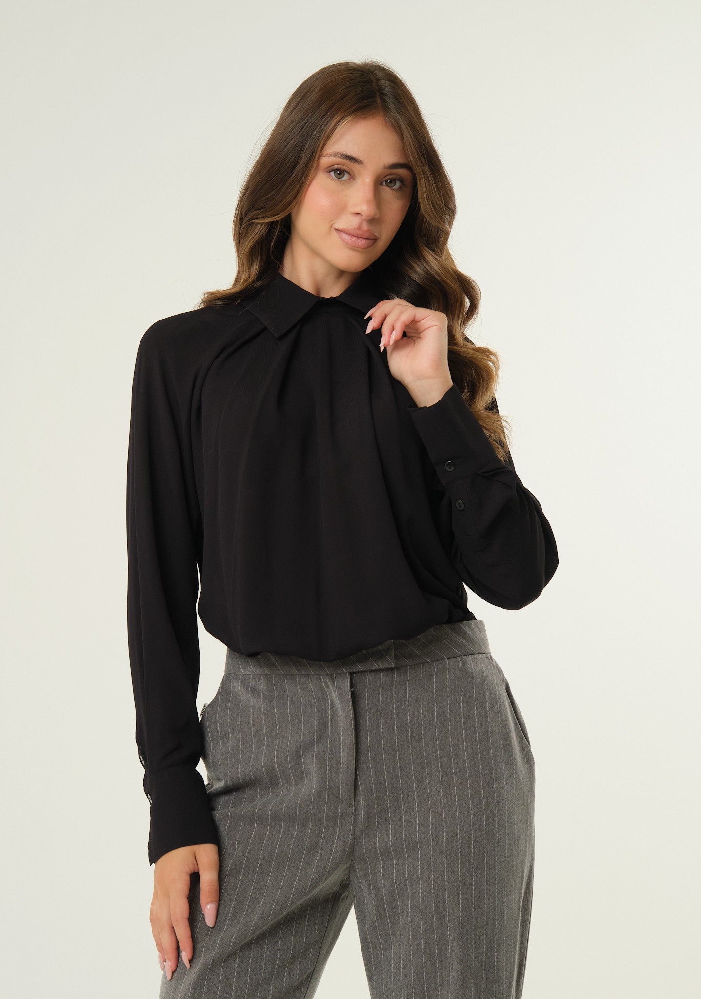 Blusa in georgette tinta unita