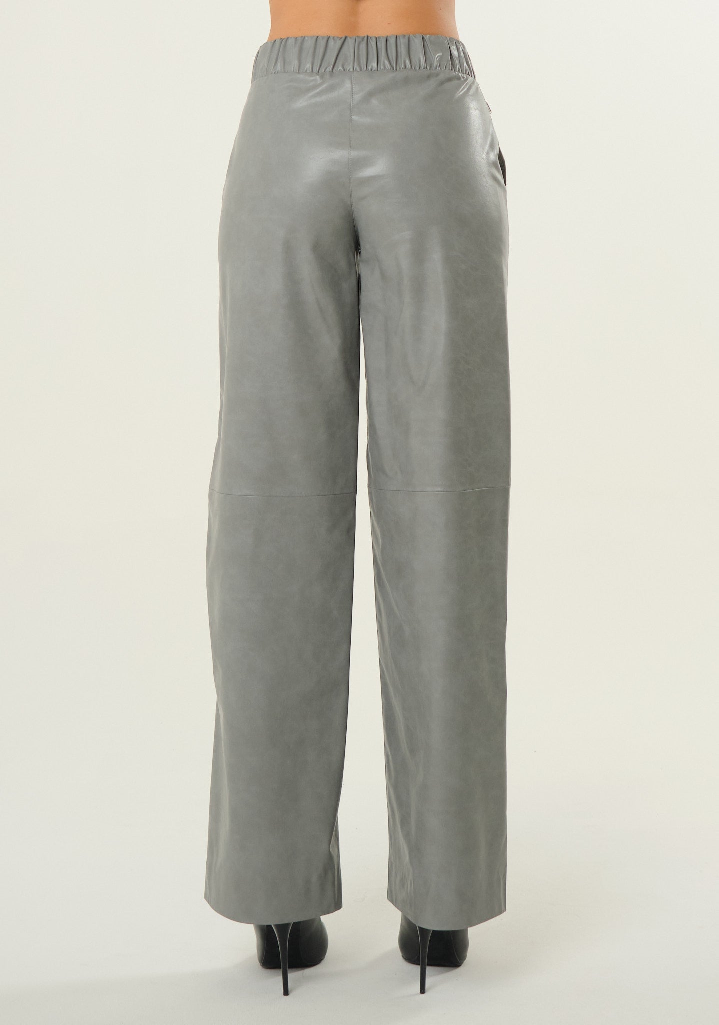 Pantalone palazzo in ecopelle