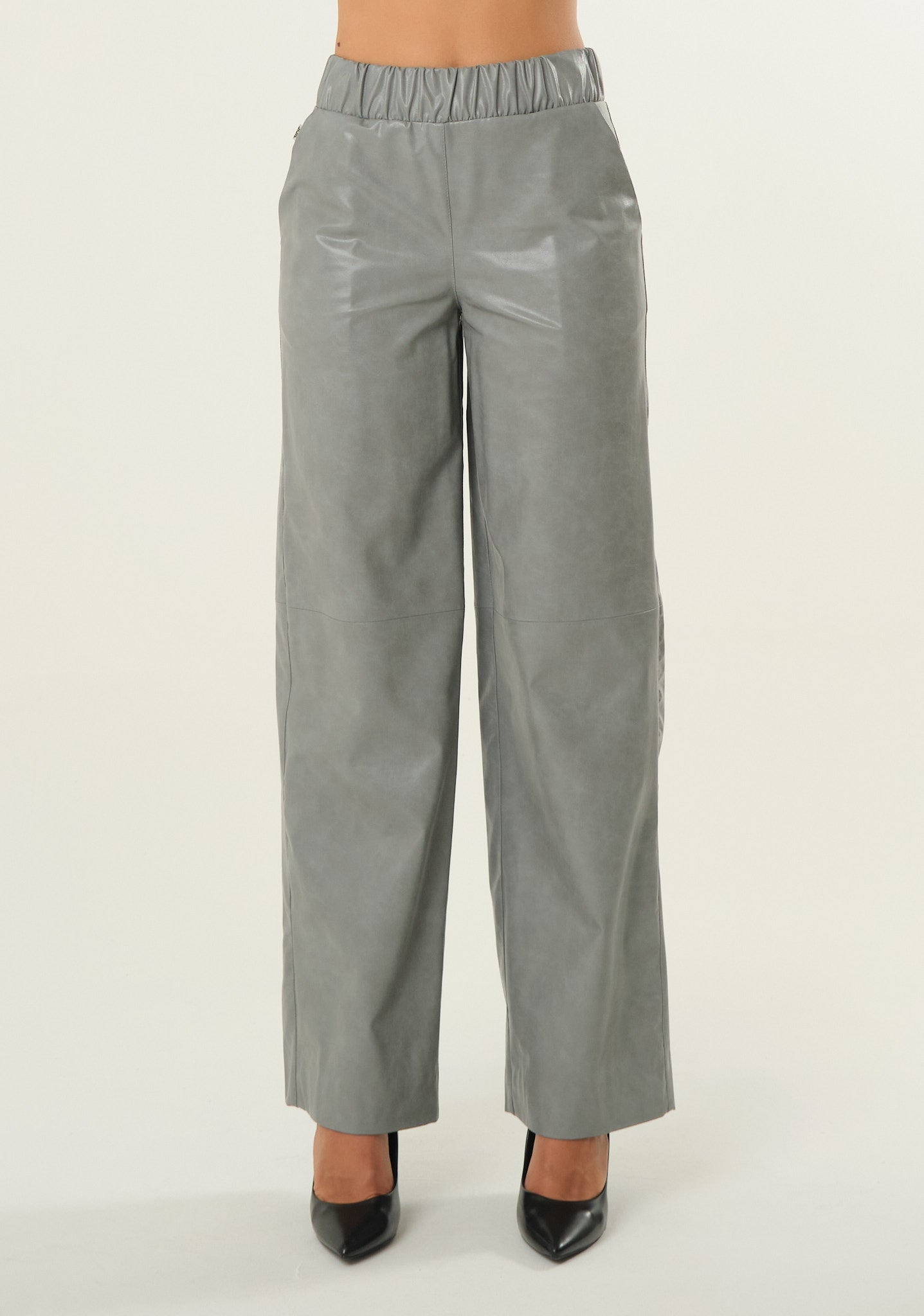 Pantalone palazzo in ecopelle