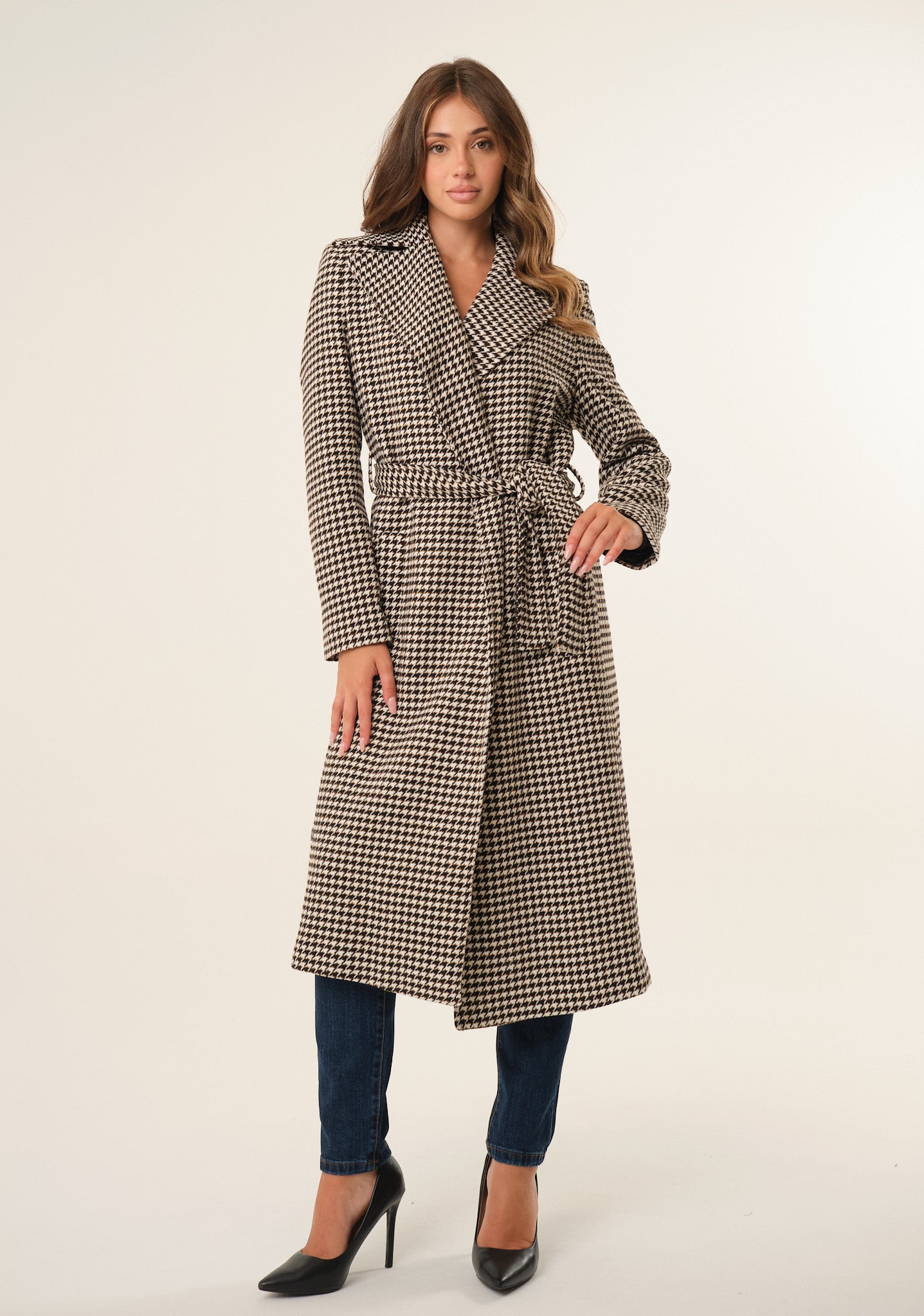 Cappotto lungo pied de poule