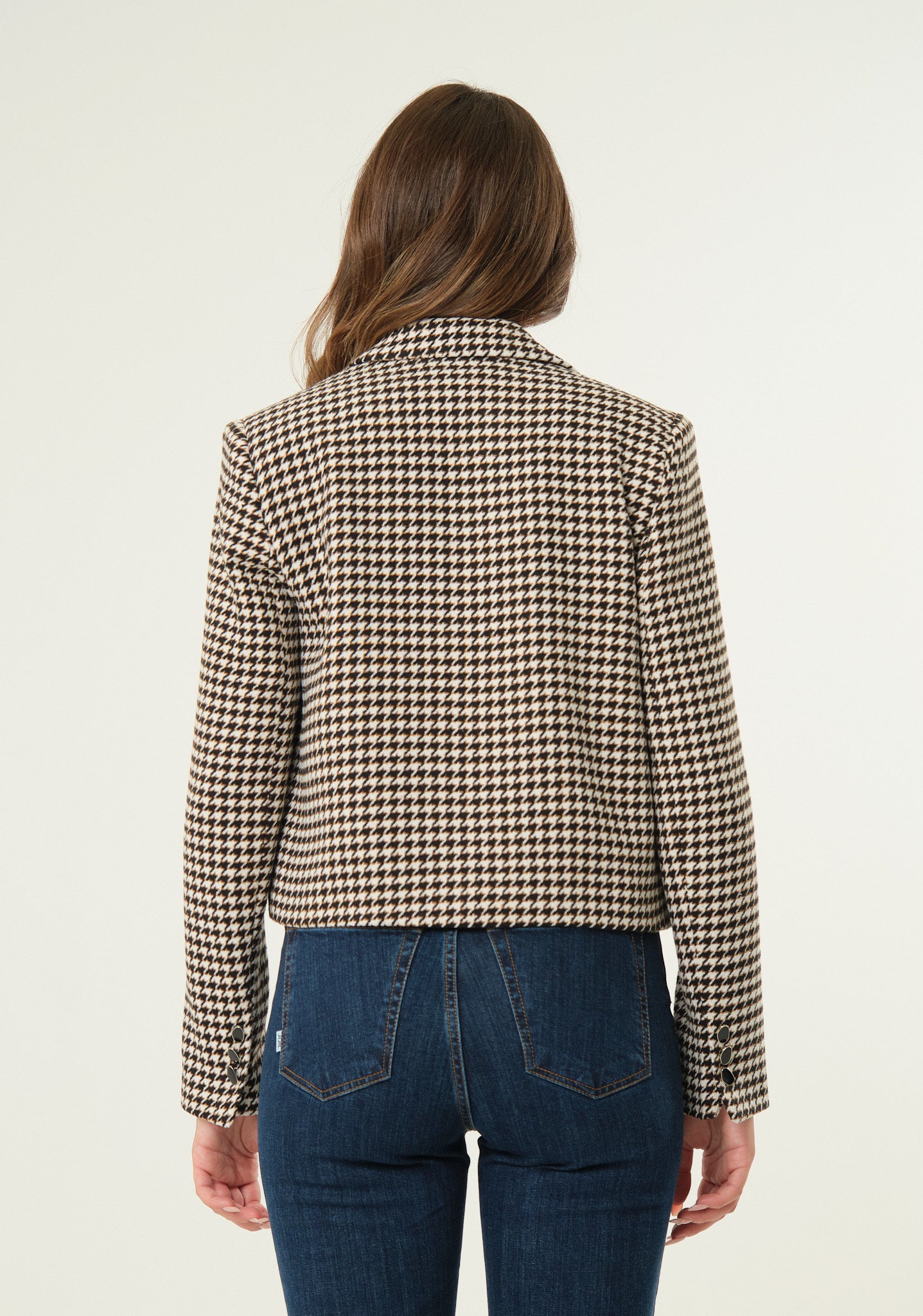 Giacca crop pied de poule