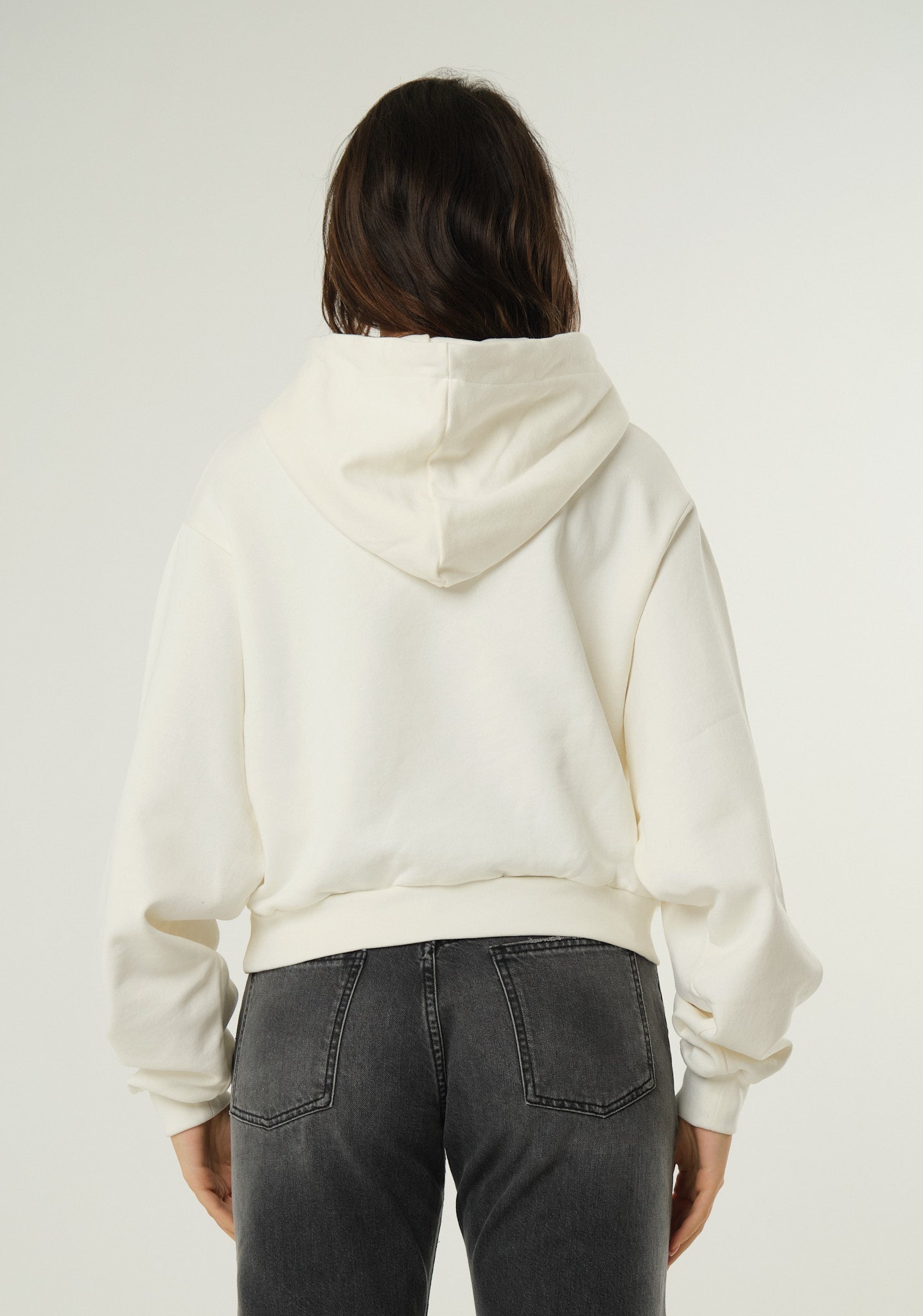 Felpa crop con ricamo logato