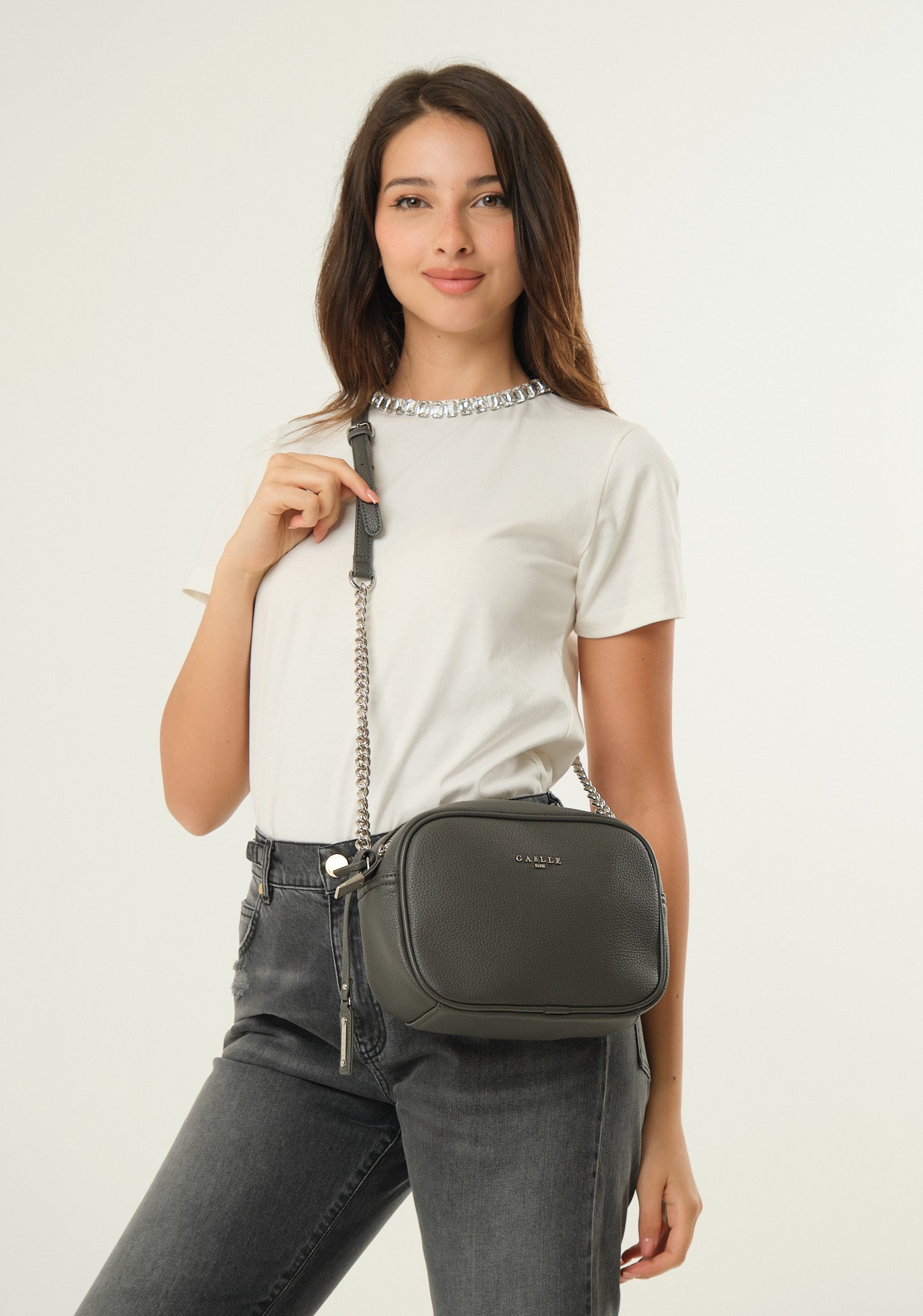 Borsa midi in bottalato a tracolla
