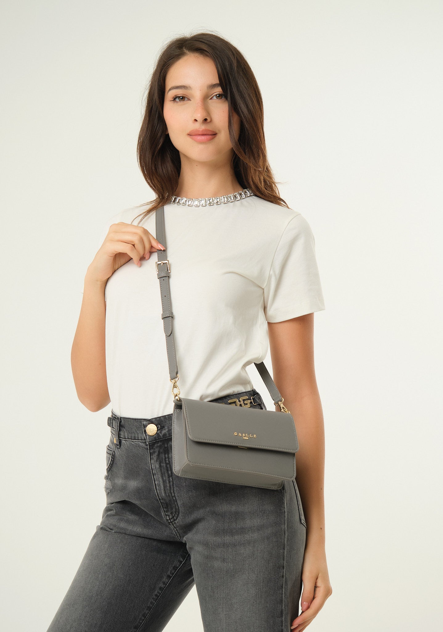 Borsa midi a tracolla con patta