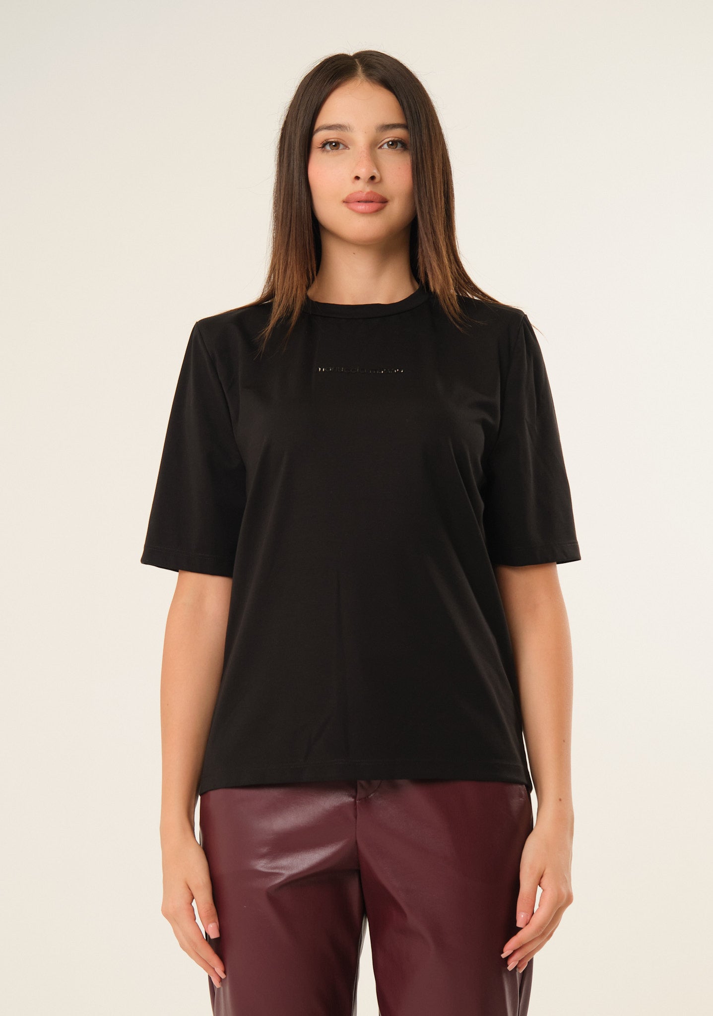 T-shirt in jersey con spalline