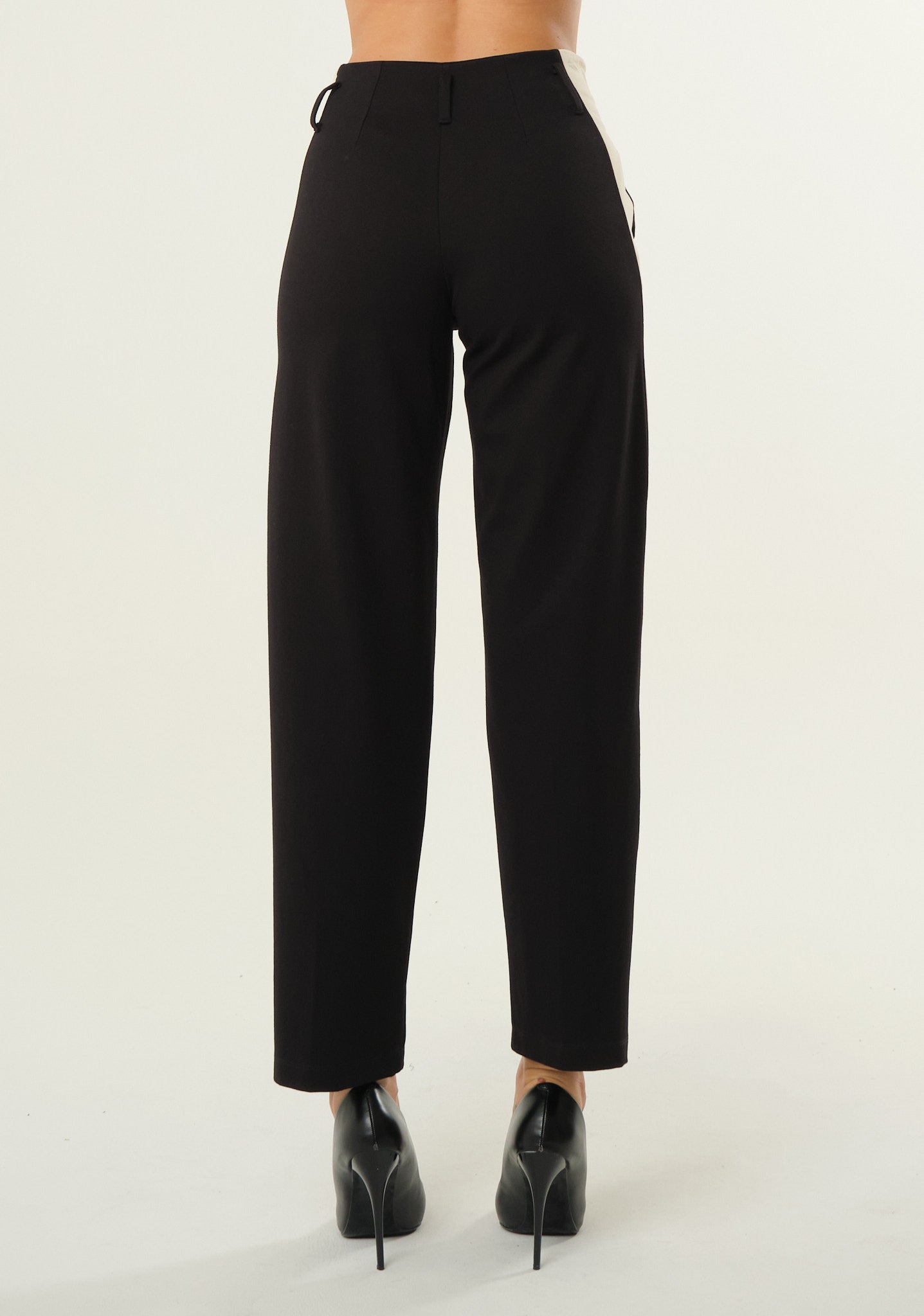 Pantaloni bicolor in punto milano