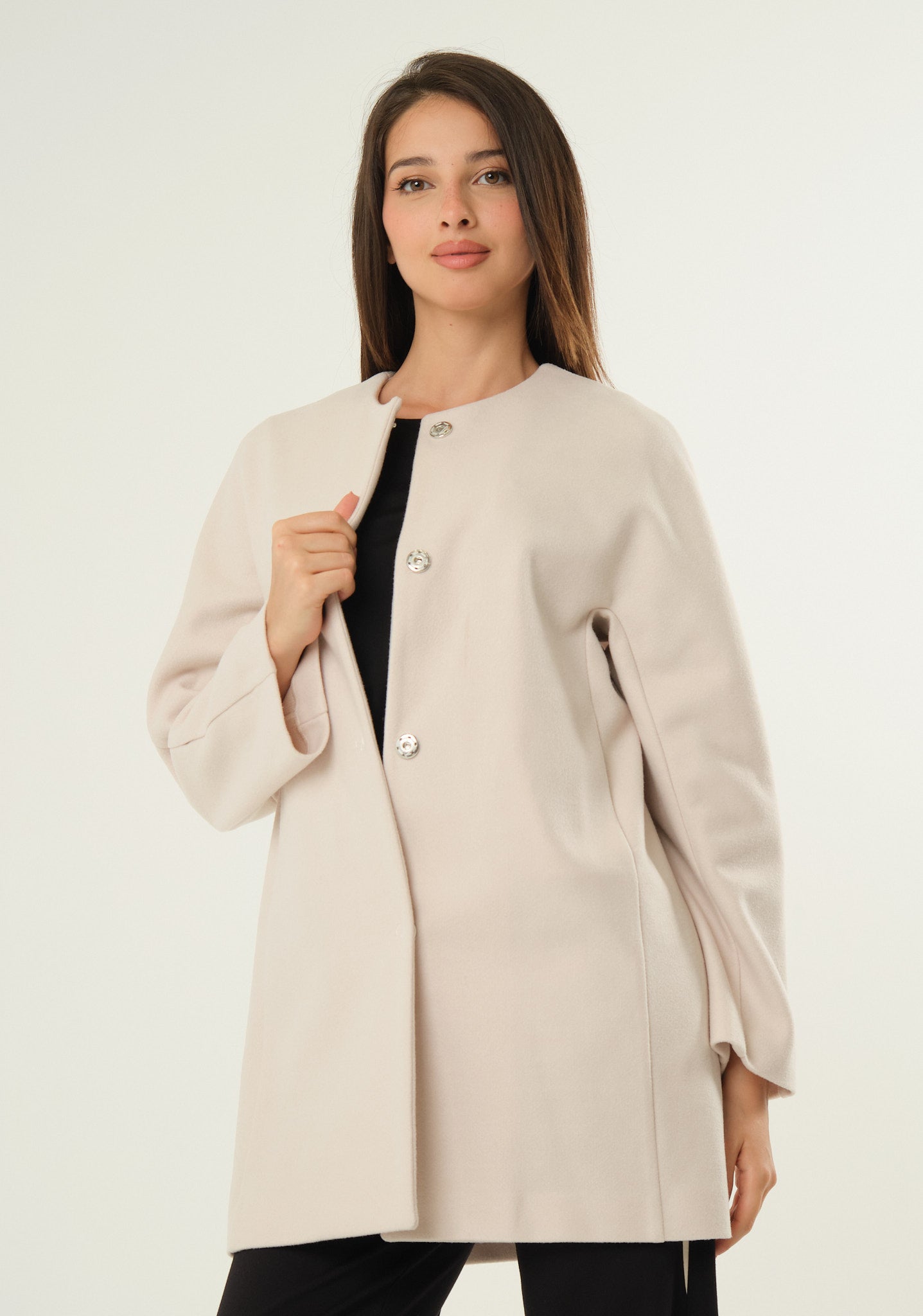 Cappotto girocollo