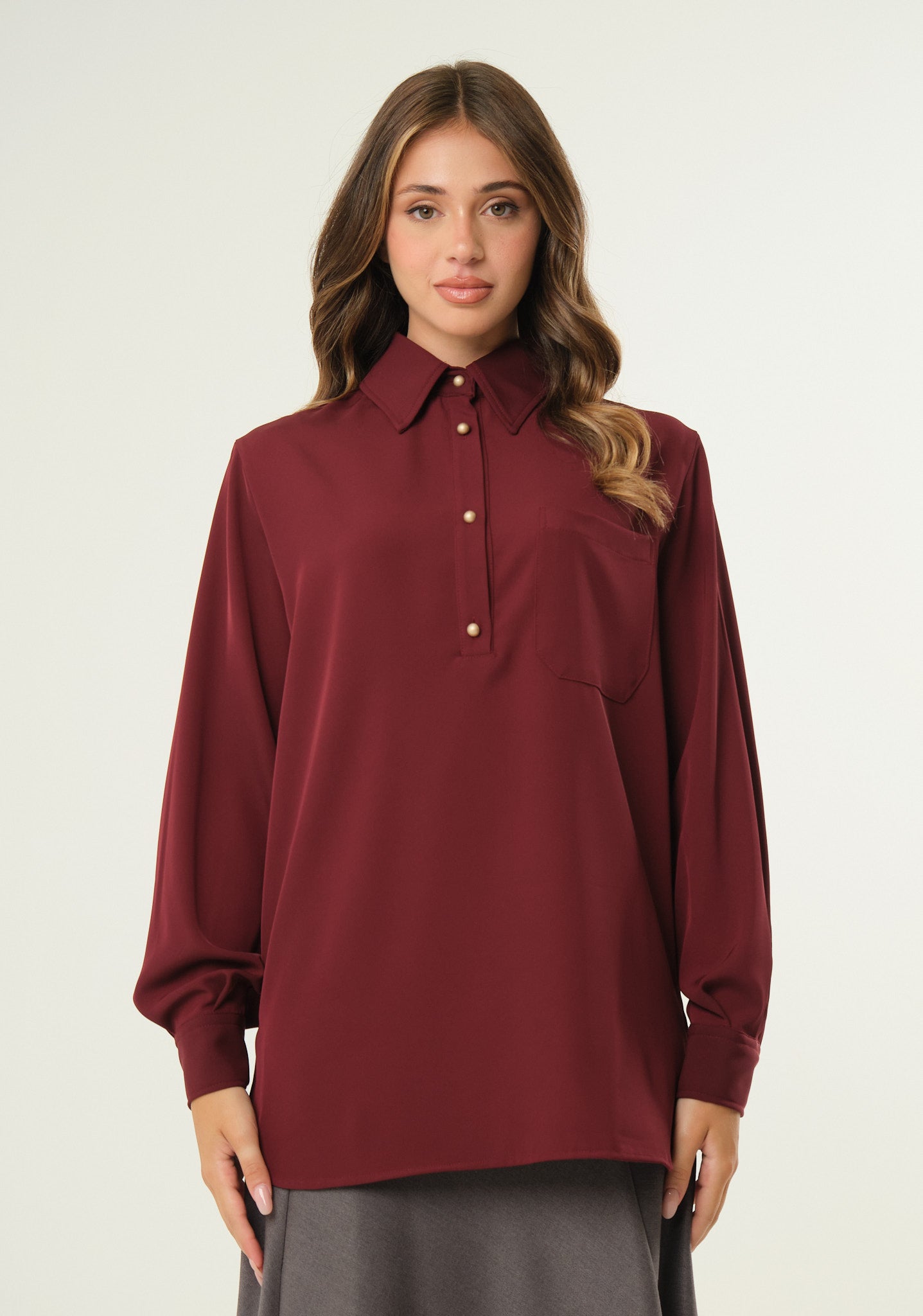 Camicia in tessuto scivolato