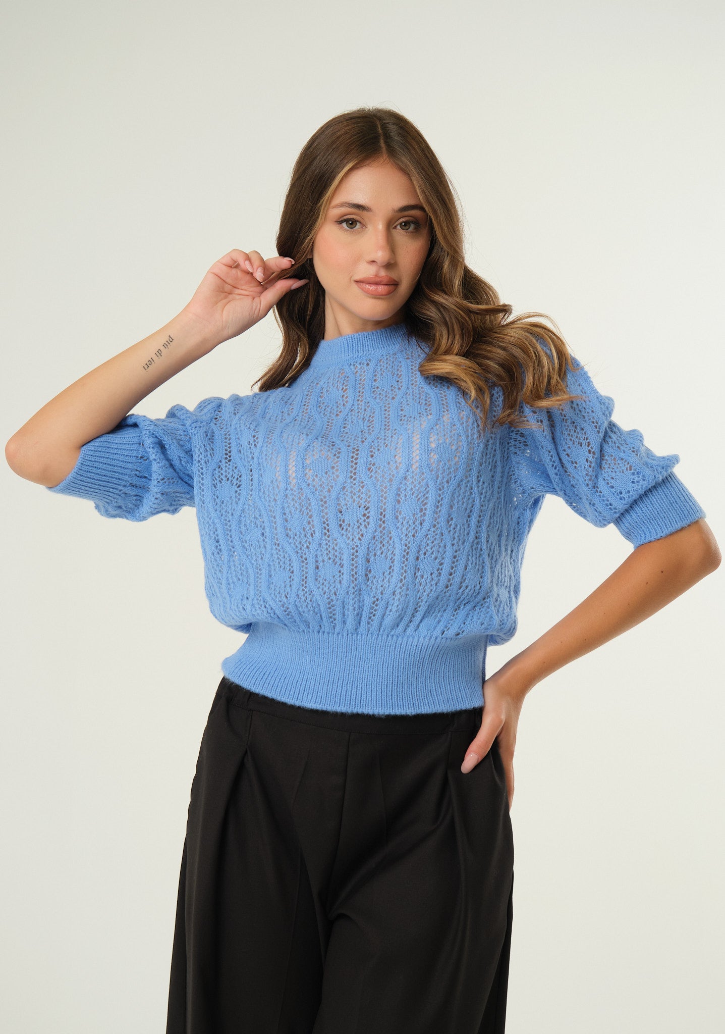 Maglia in lana traforata