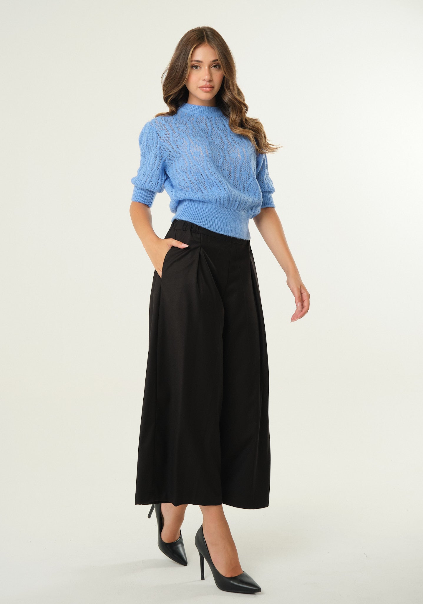 Maglia in lana traforata