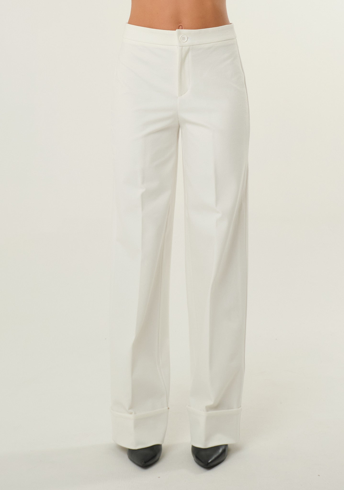 Pantaloni palazzo con piegone