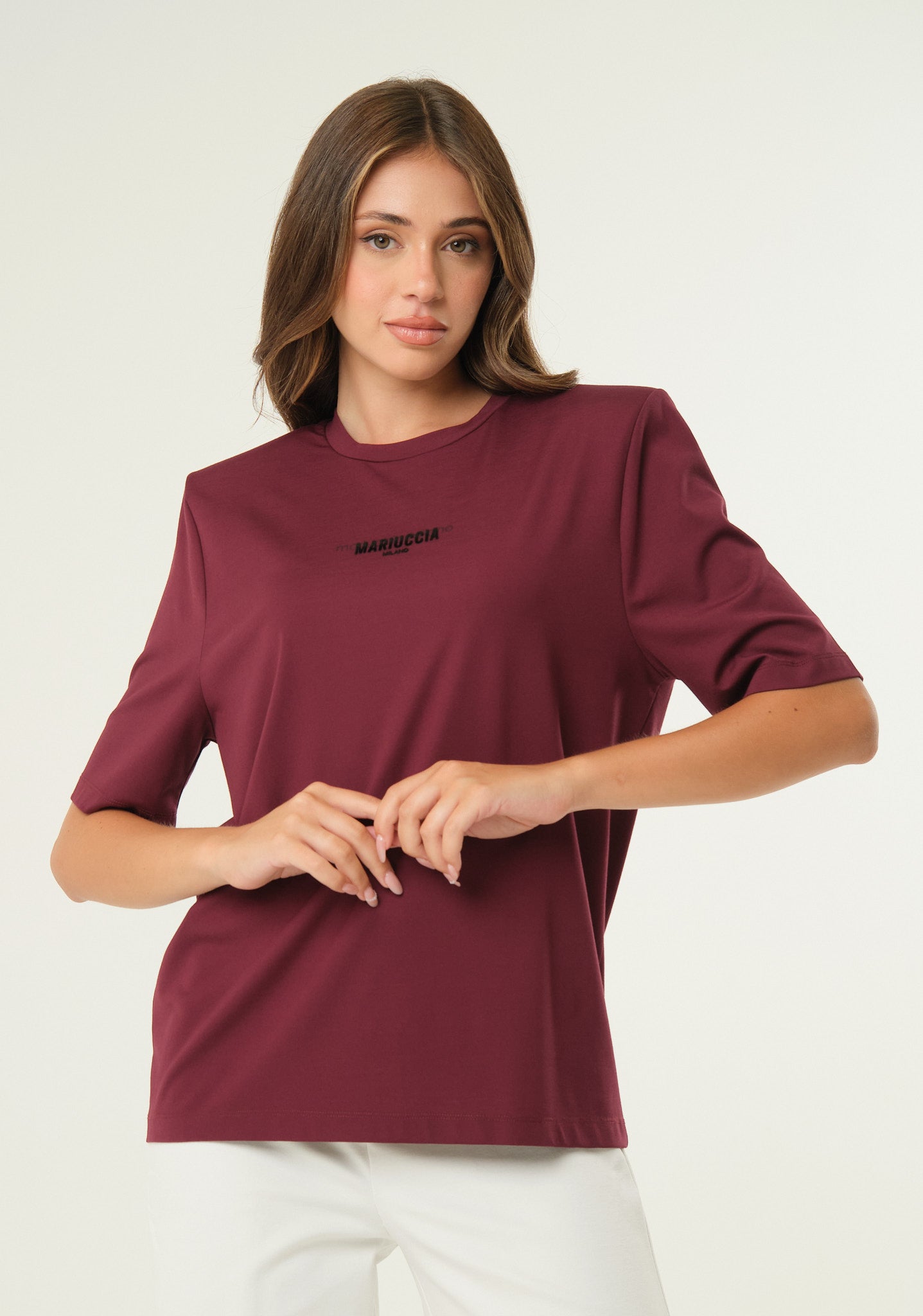 T-shirt in jersey con spalline