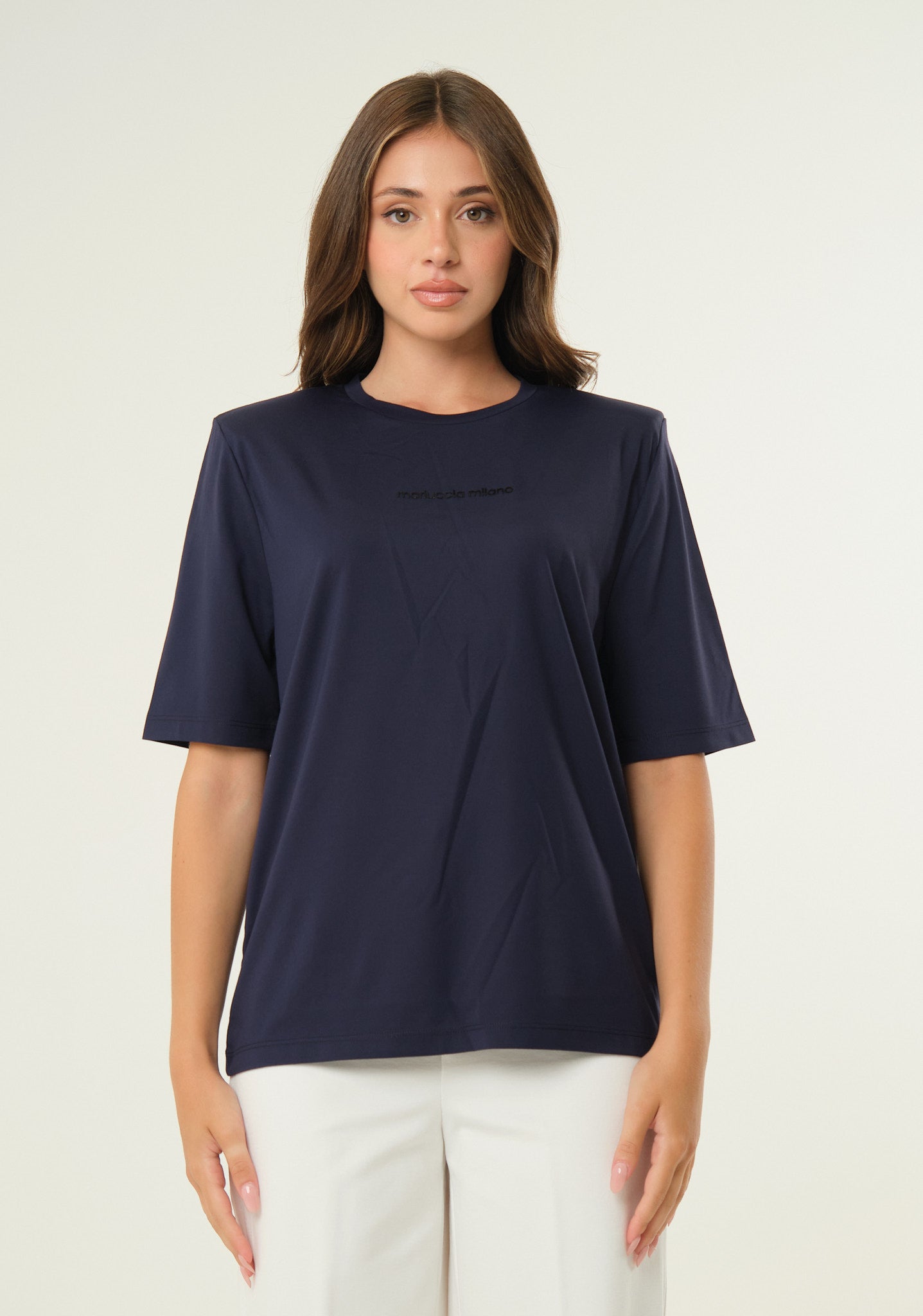 T-shirt in jersey con spalline