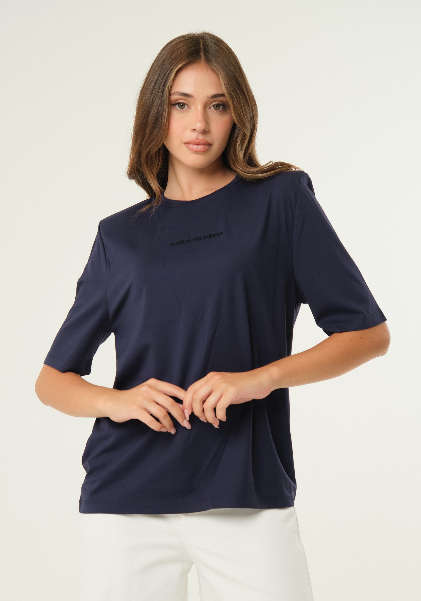 T-shirt in jersey con spalline