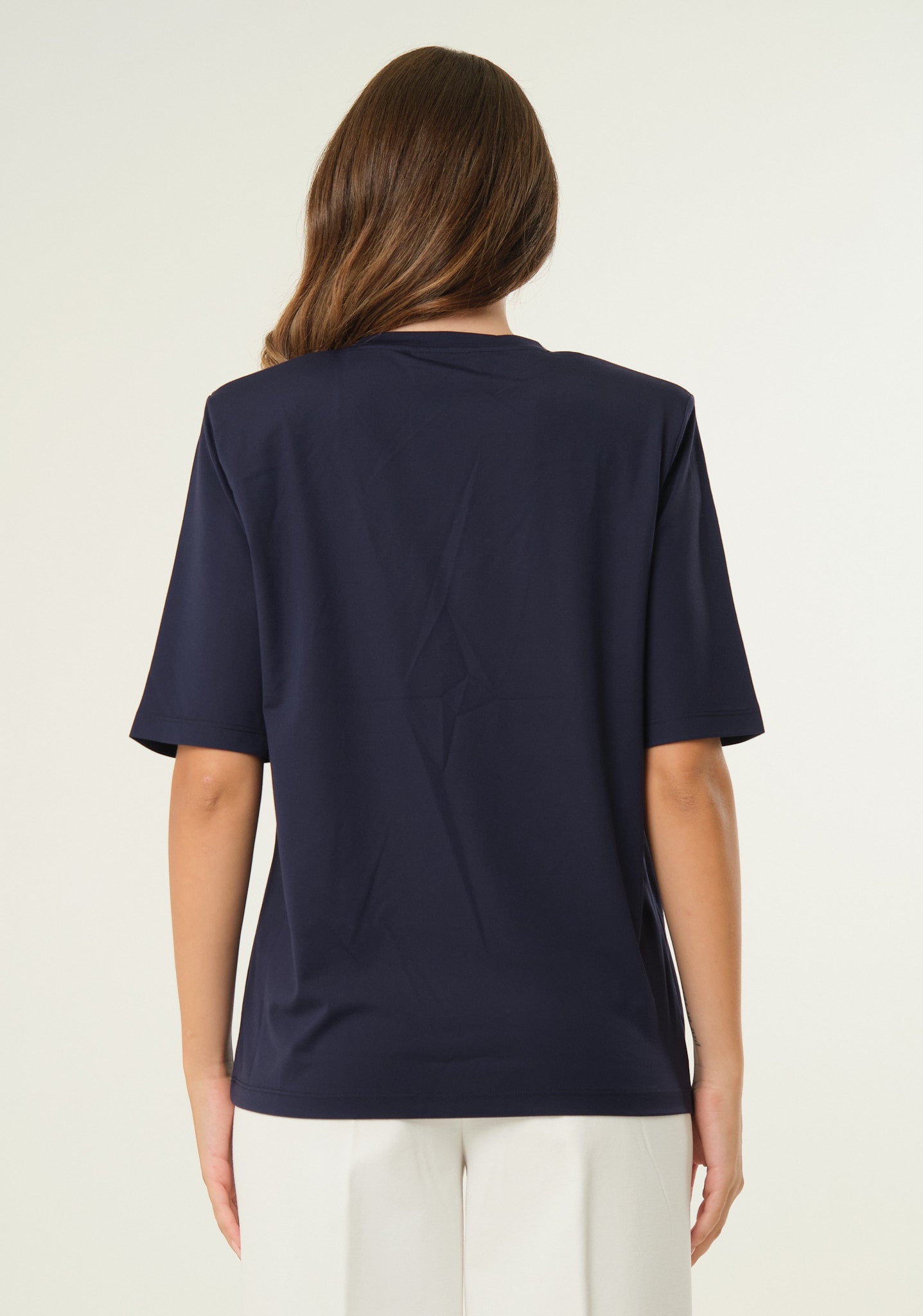 T-shirt in jersey con spalline