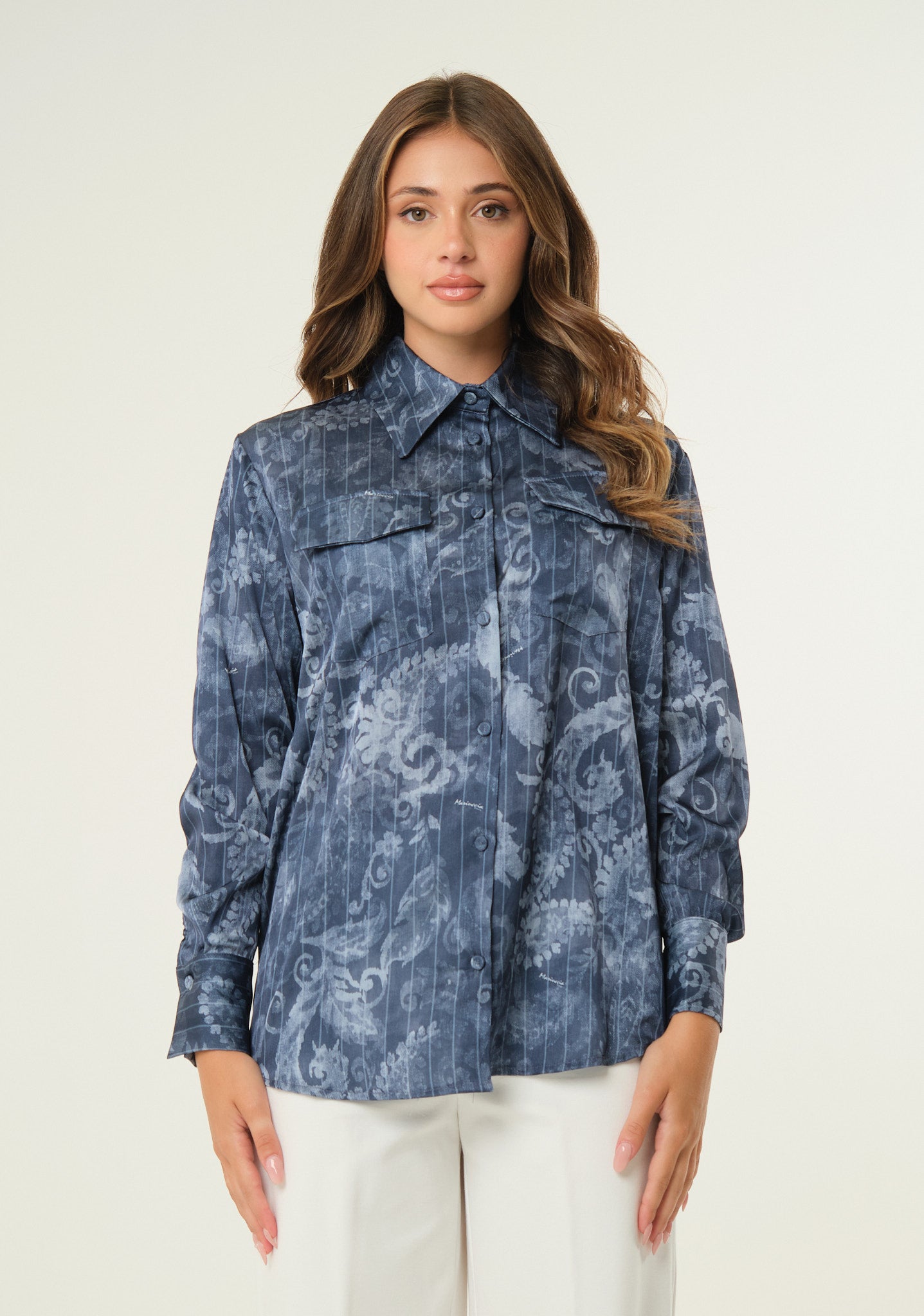 Camicia finto denim